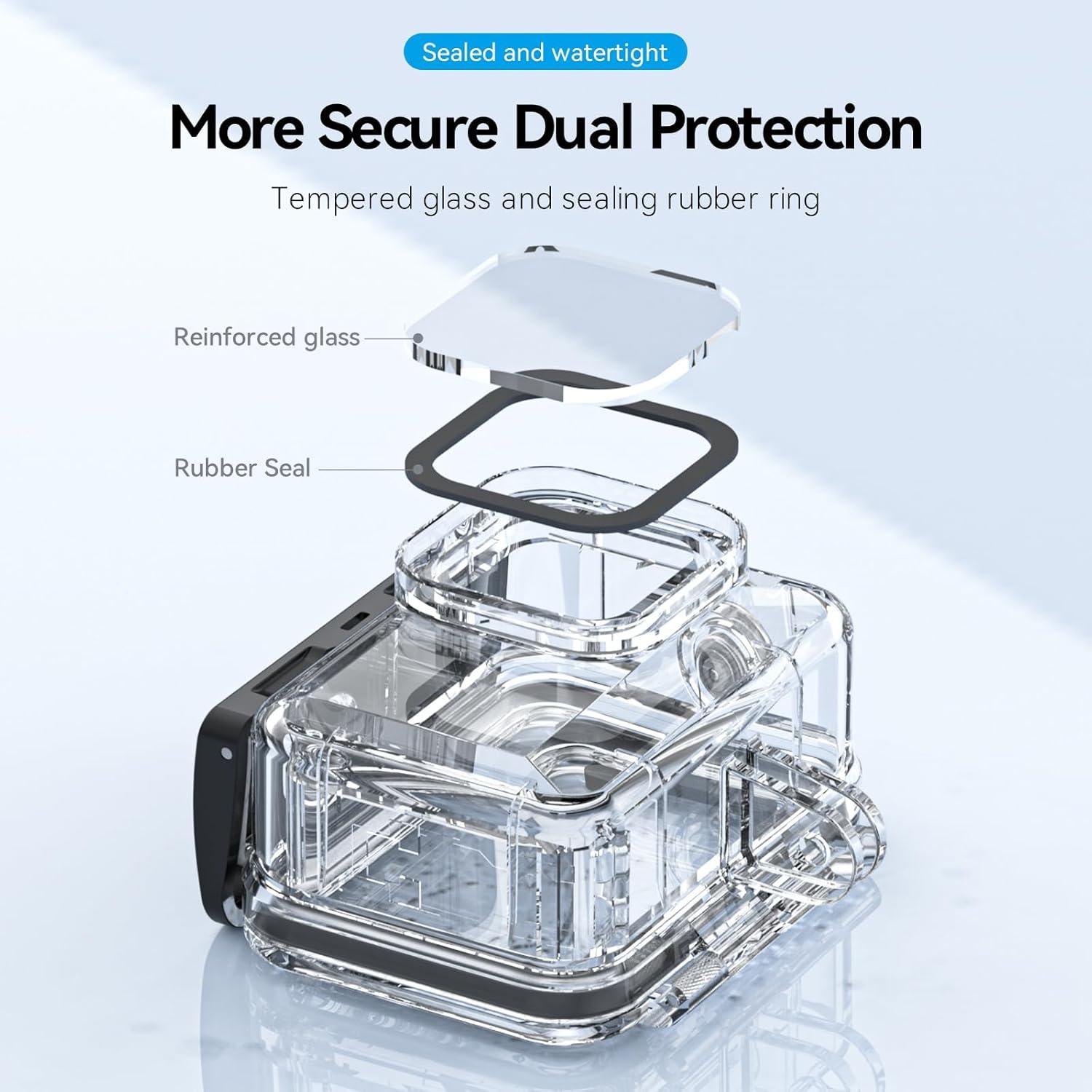 Funda Impermeable TELESIN para GoPro Hero 13/12/11/10/9 hasta 60m