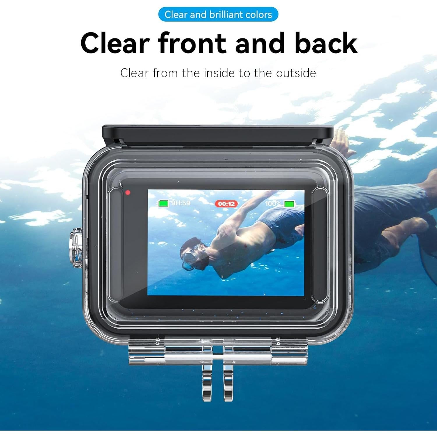 Funda Impermeable TELESIN para GoPro Hero 13/12/11/10/9 hasta 60m