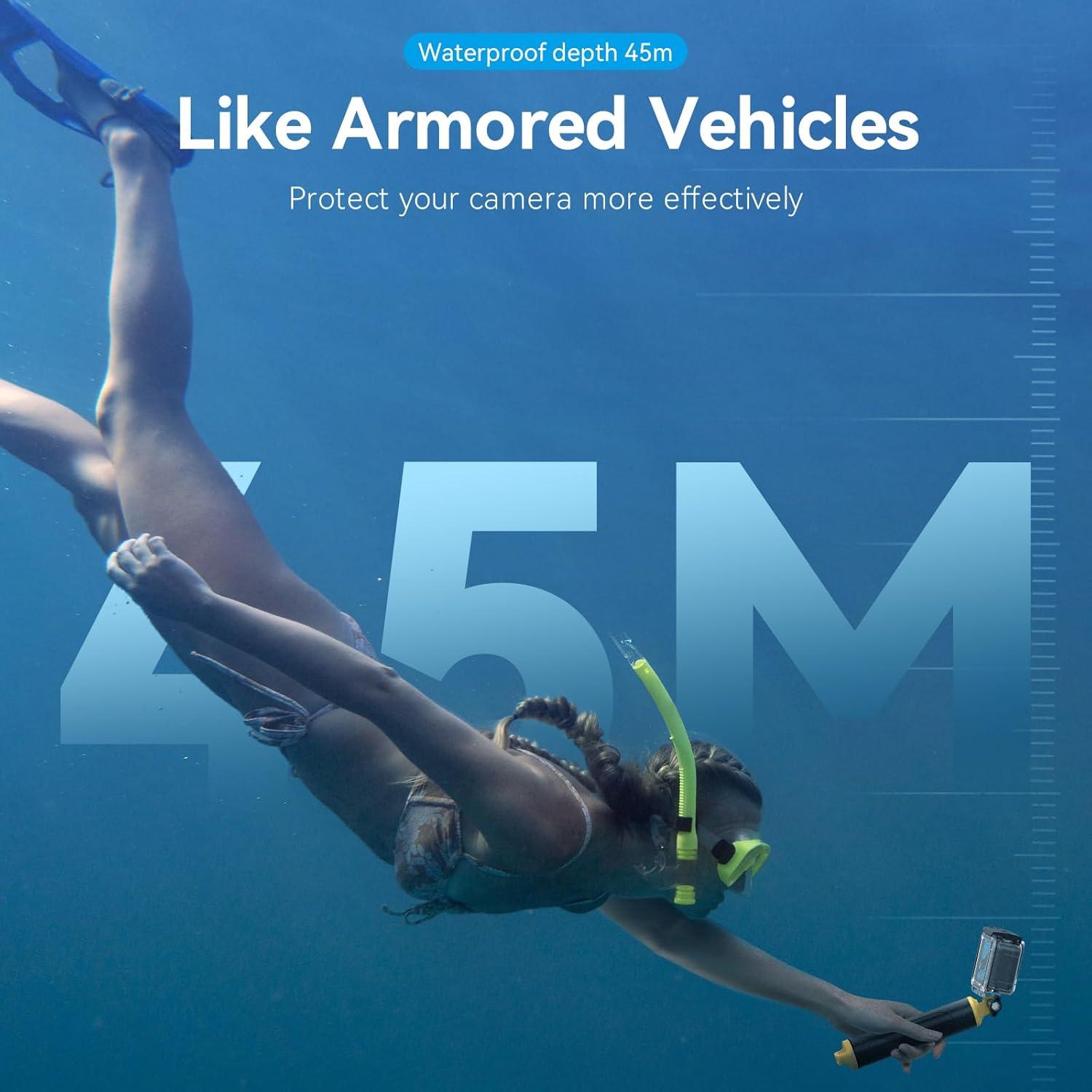 Funda Impermeable TELESIN para GoPro Hero 13/12/11/10/9 hasta 60m