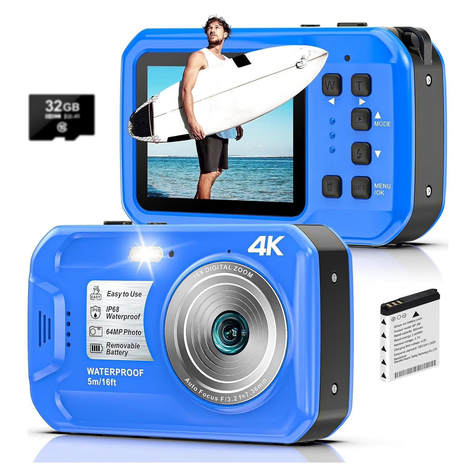 Cámara Submarina Yifecial 4K 64MP Impermeable 16FT