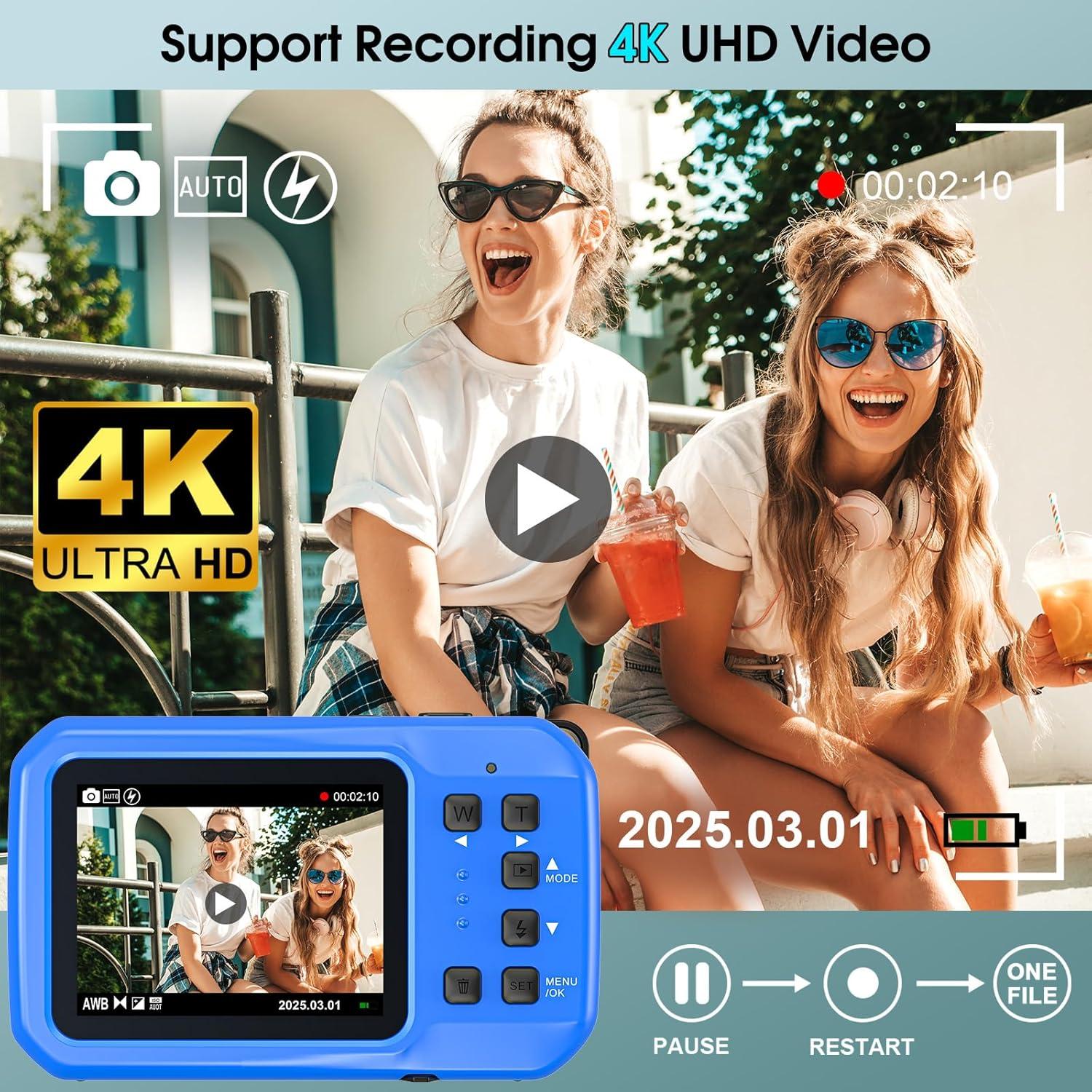 Cámara Submarina Yifecial 4K 64MP Impermeable 16FT