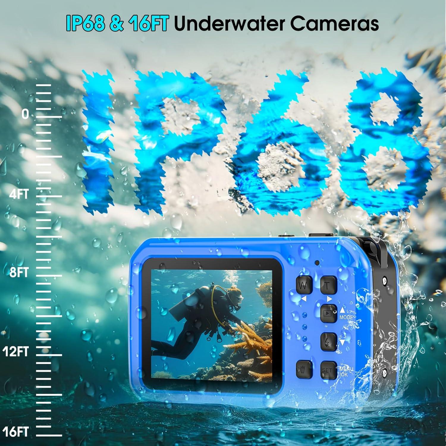 Cámara Submarina Yifecial 4K 64MP Impermeable 16FT