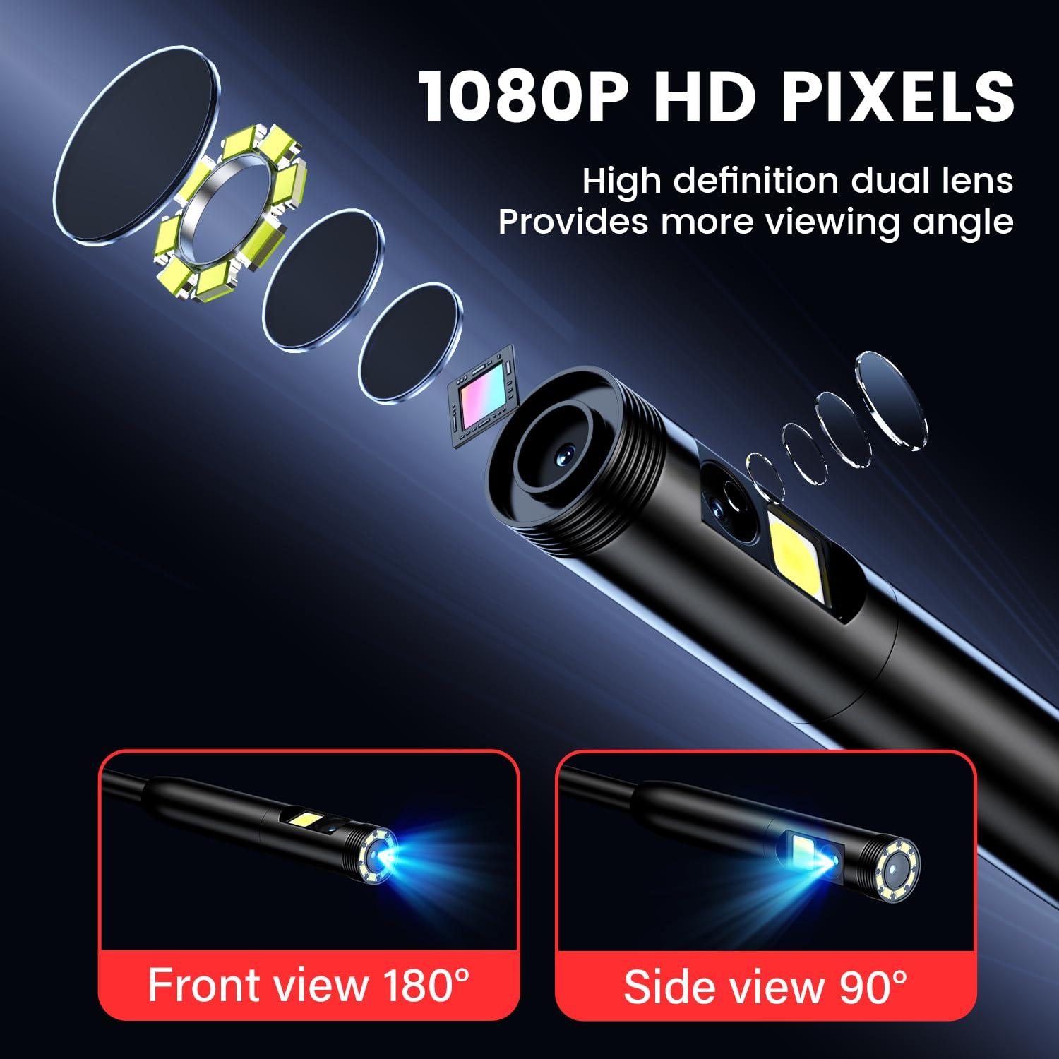 Cámara Endoscópica TGJOR Doble Lente 1080P 5m con Luz