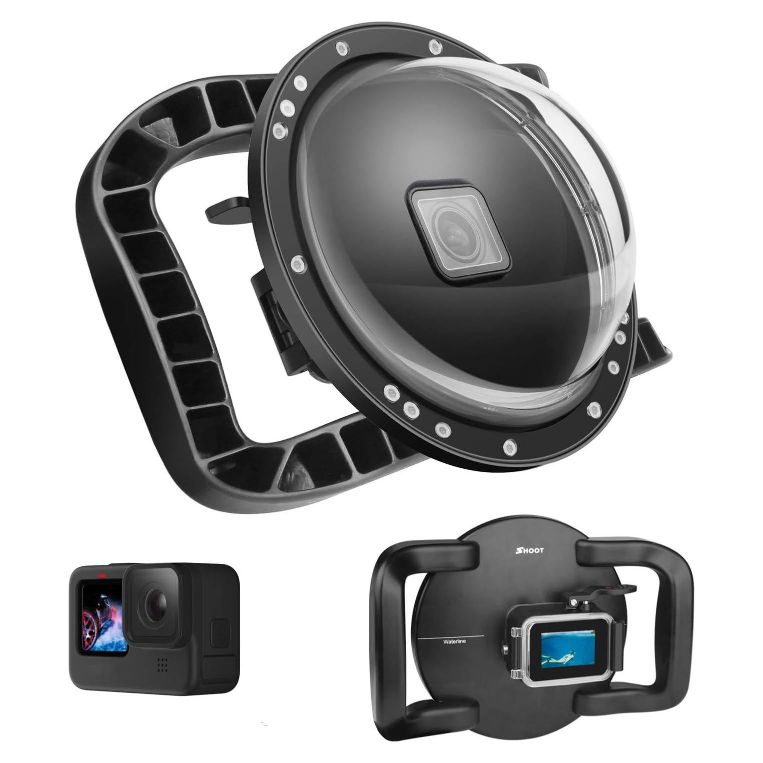 Puerto Dome SHOOT para GoPro Hero 13/12/11/10/9 - Impermeable hasta 30m