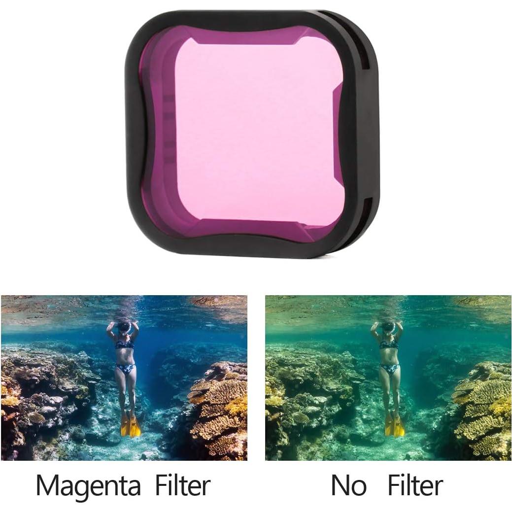 Juego de Filtros de Lente SOONSUN para GoPro Hero 5 6 7 - ND8, Rojo, Magenta