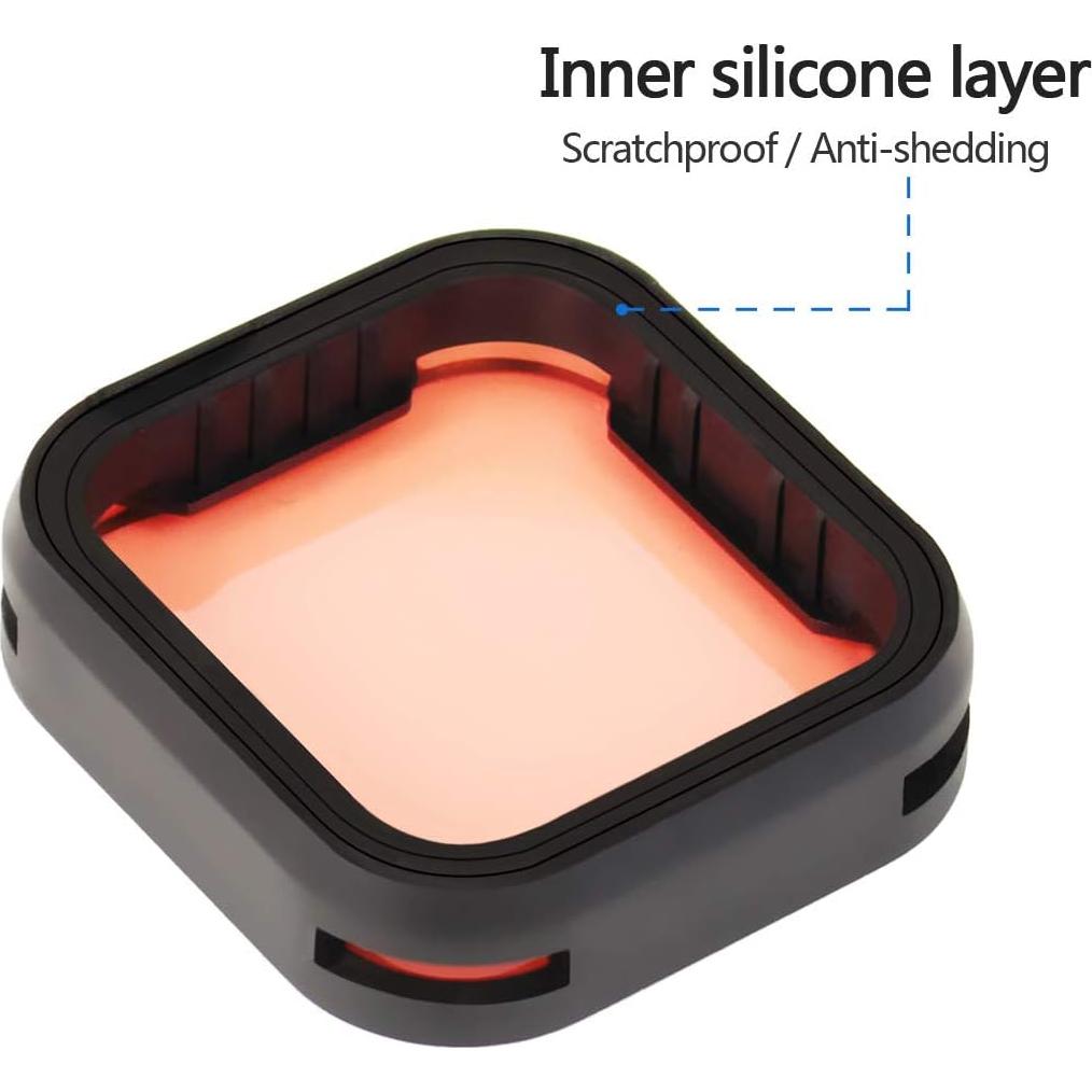 Juego de Filtros de Lente SOONSUN para GoPro Hero 5 6 7 - ND8, Rojo, Magenta