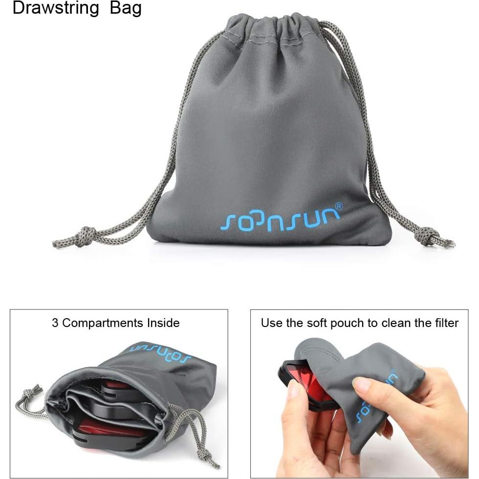 Juego de Filtros de Lente SOONSUN para GoPro Hero 5 6 7 - ND8, Rojo, Magenta