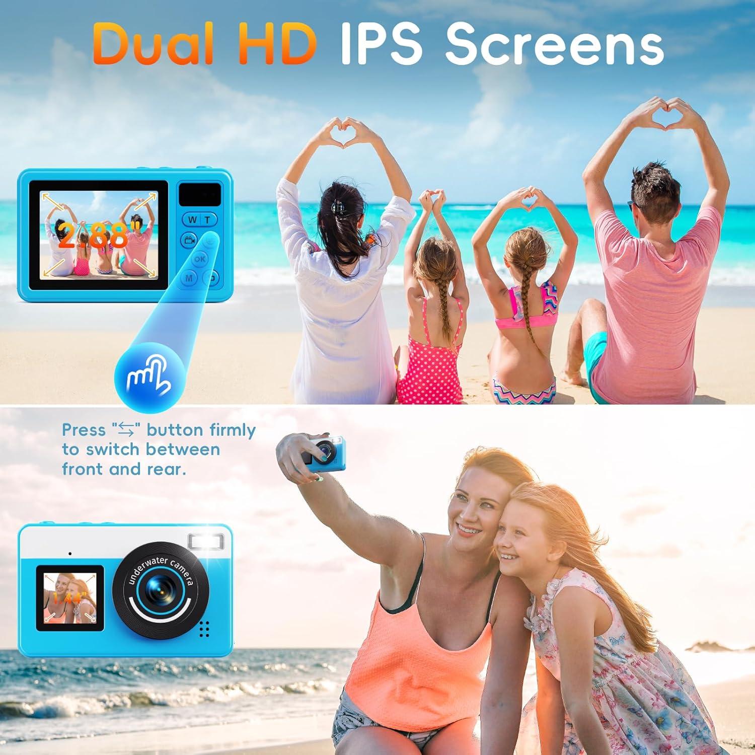 Cámara Submarina MaxMango D70 48MP IP68 10 PIES con 32GB