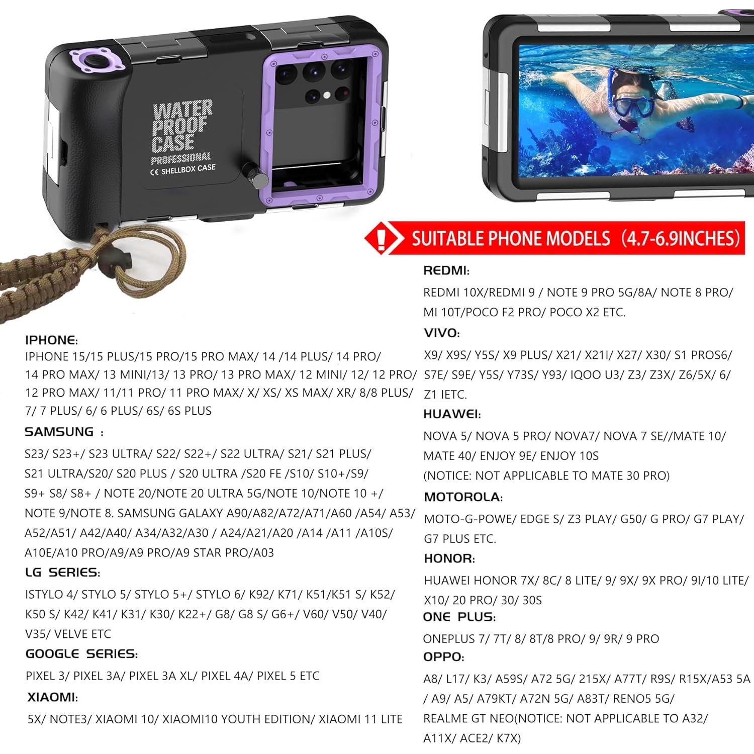 Funda de Buceo Impermeable ASKCFENV para iPhone y Samsung