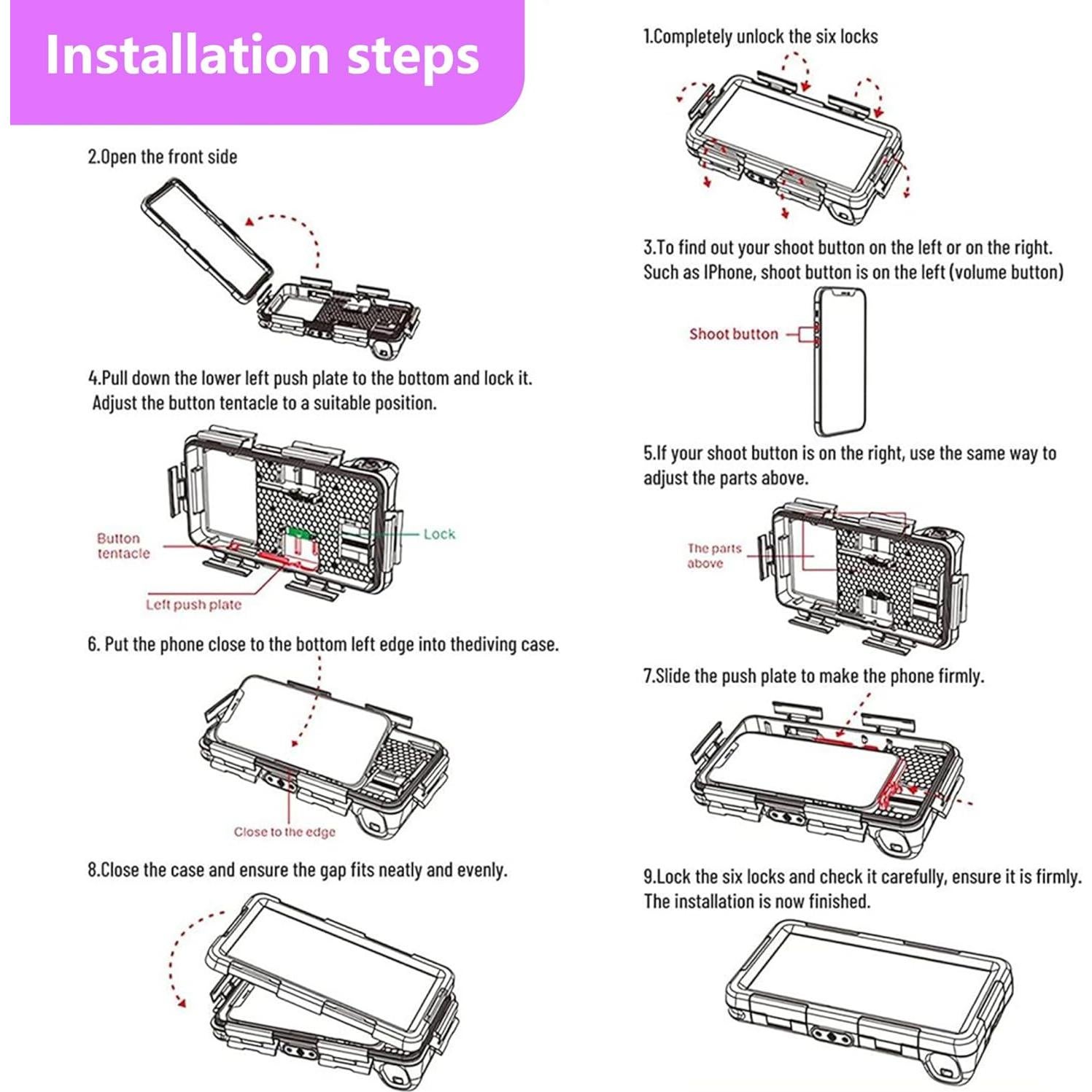 Funda de Buceo Impermeable ASKCFENV para iPhone y Samsung