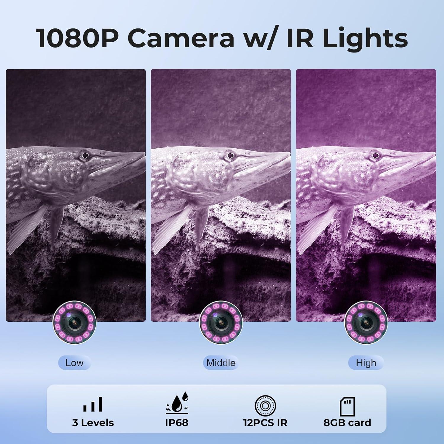 Cámara de Pesca Submarina Eyoyo 1080P con Monitor 7" y DVR