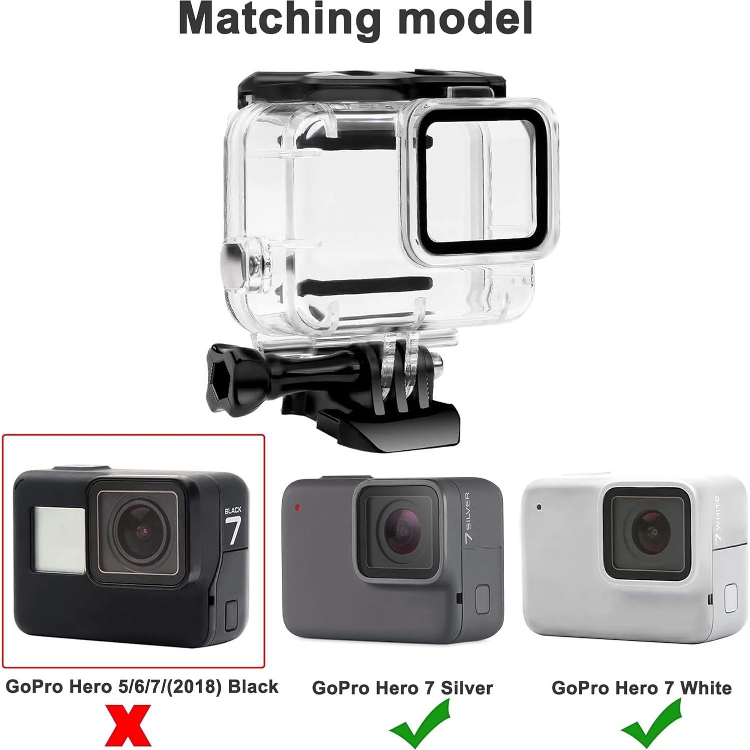 Funda Impermeable FiTSTILL para GoPro Hero 7 Blanca y Plateada