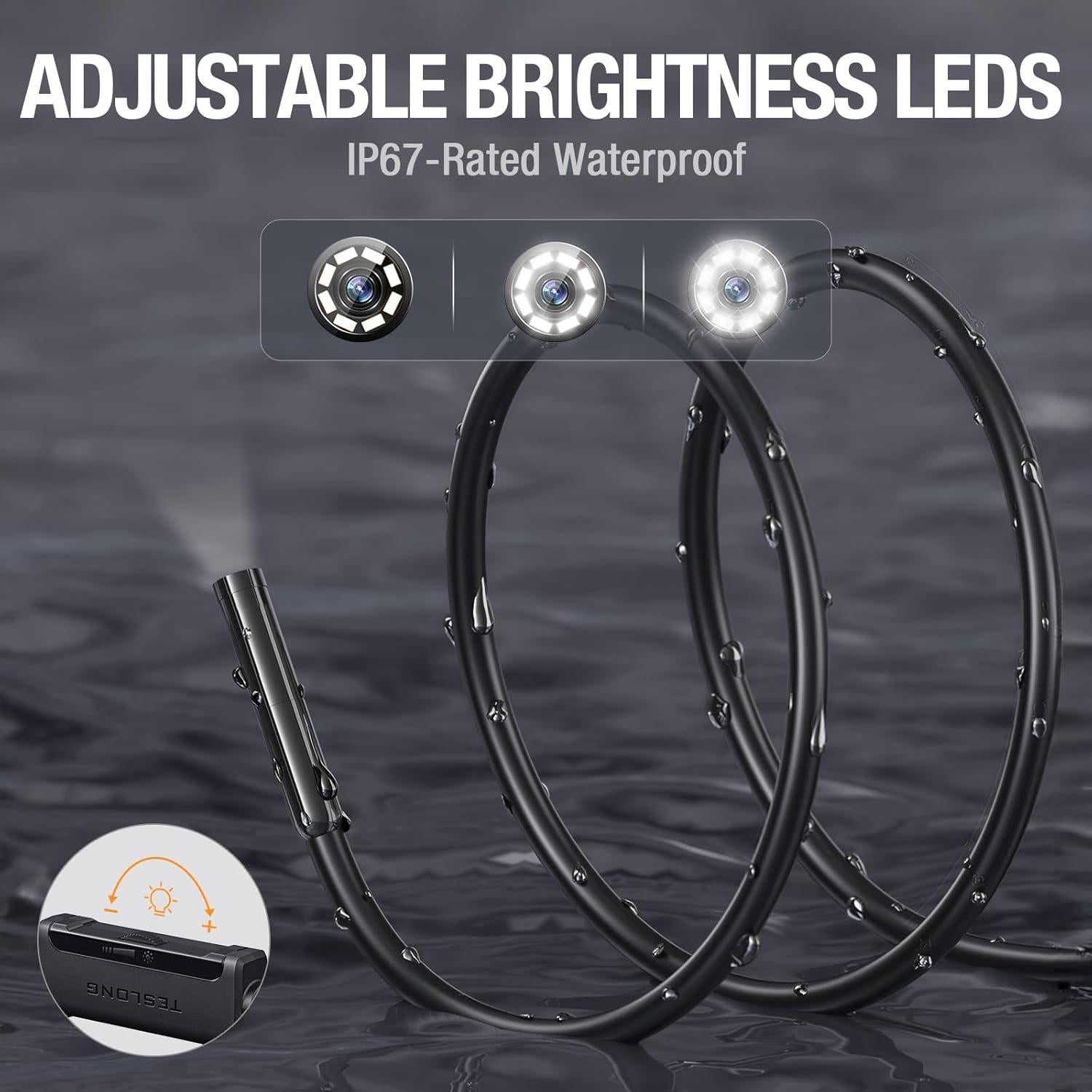 Cámara de Endoscopio Teslong 10m USB-C con 8 Luces LED