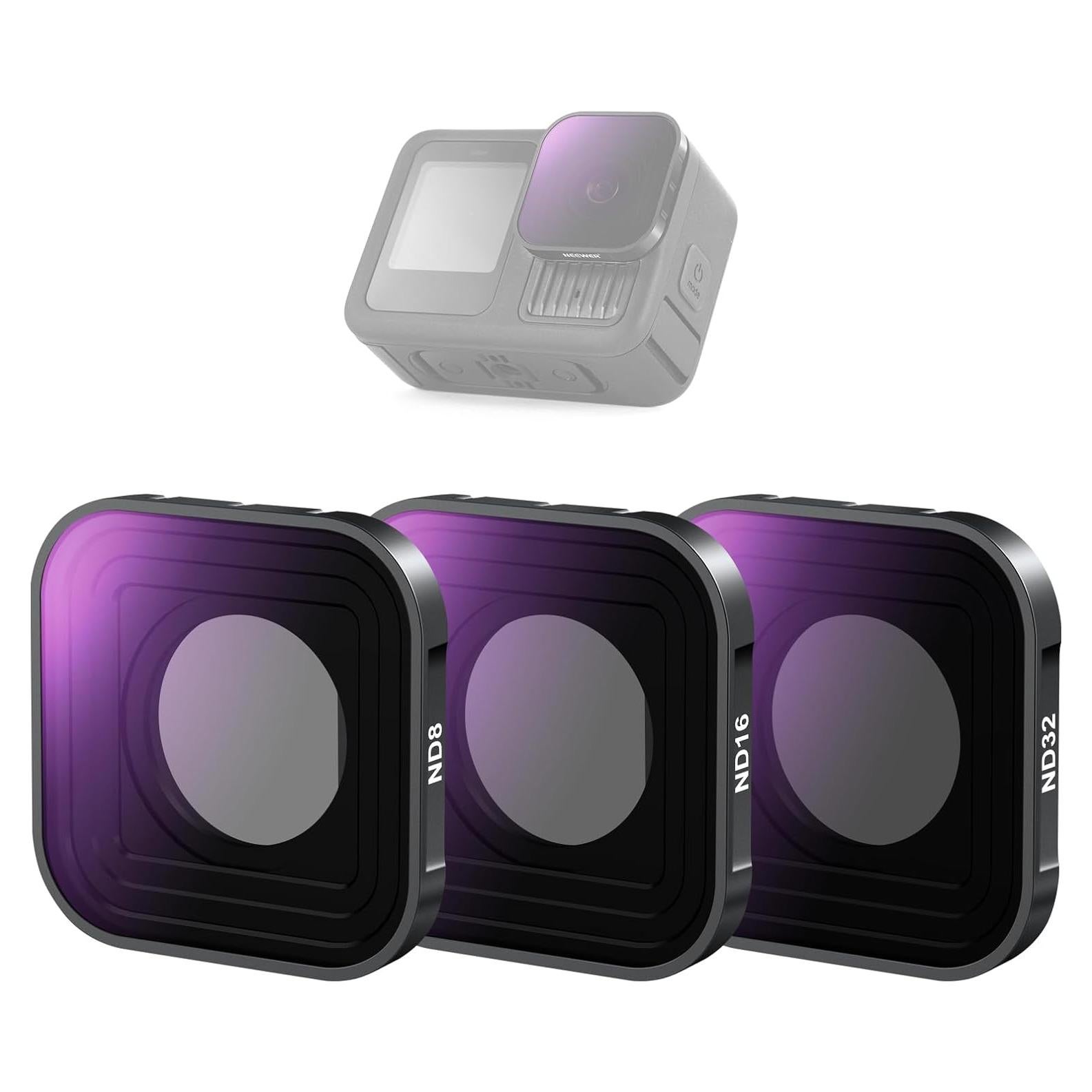 Juego de Filtros ND NEEWER para GoPro Hero 9-13, Vidrio HD