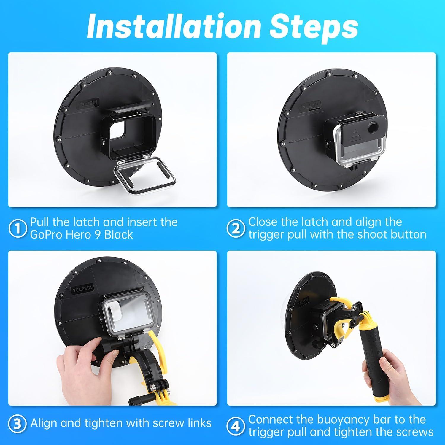 Puerto de cúpula impermeable FEIMUOSI para GoPro Hero 9 10 11 12