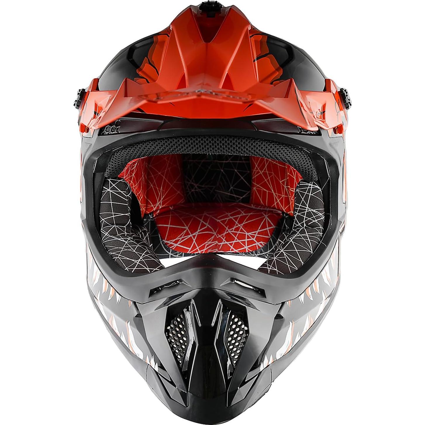 Casco de Motocross 1Storm JH601 Mediano Negro y Naranja