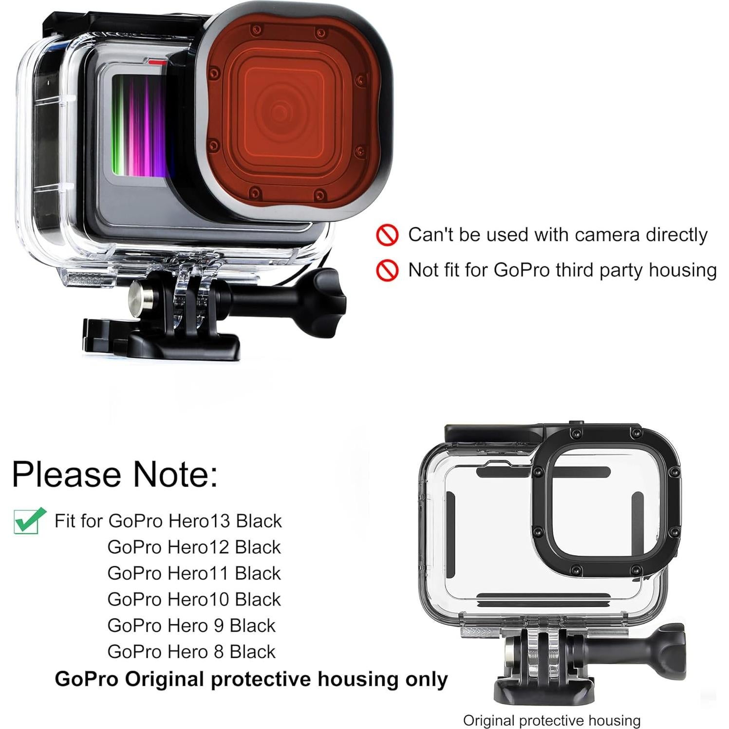 Filtros de Buceo Submarinos SOONSUN para GoPro Hero 8-13