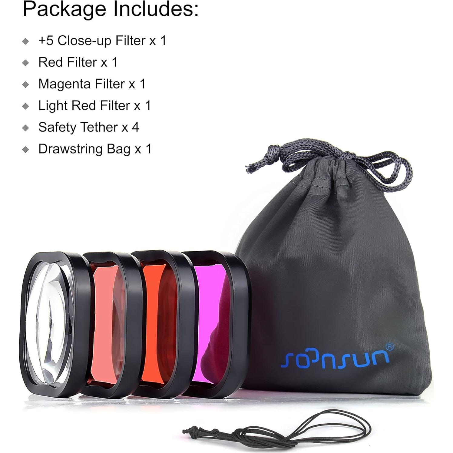 Filtros de Buceo Submarinos SOONSUN para GoPro Hero 8-13