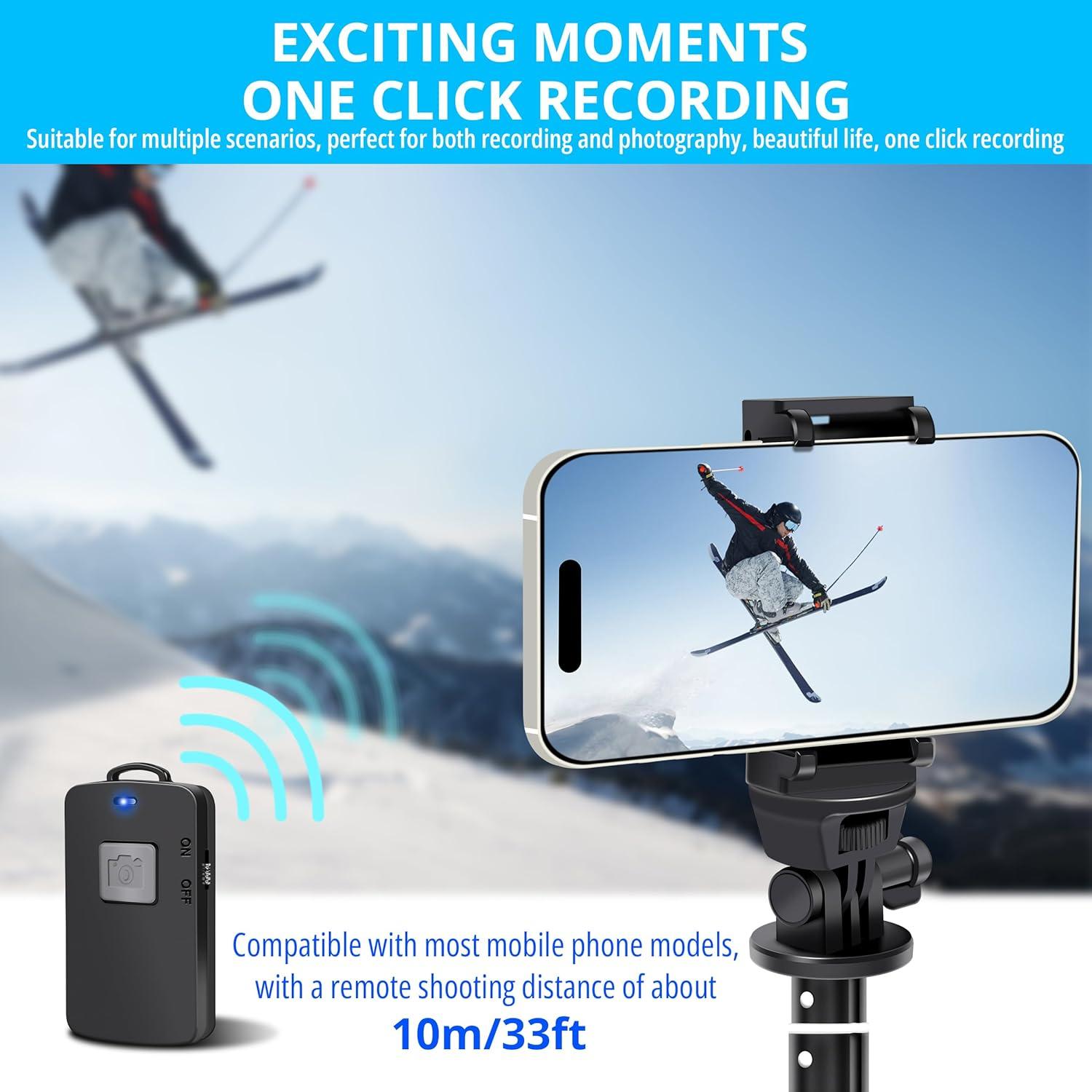 Palo de Selfie 3 en 1 BZE 62" con Trípode y Control Remoto