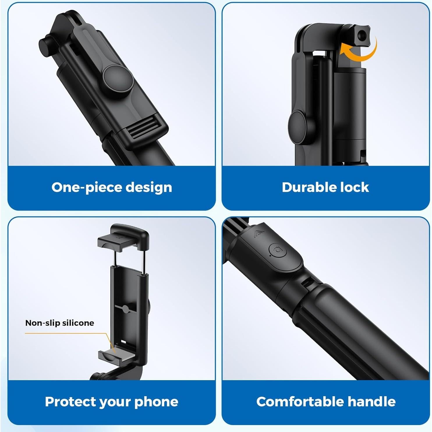 Trípode para Selfie KEITHY Negro Retráctil con Control Remoto