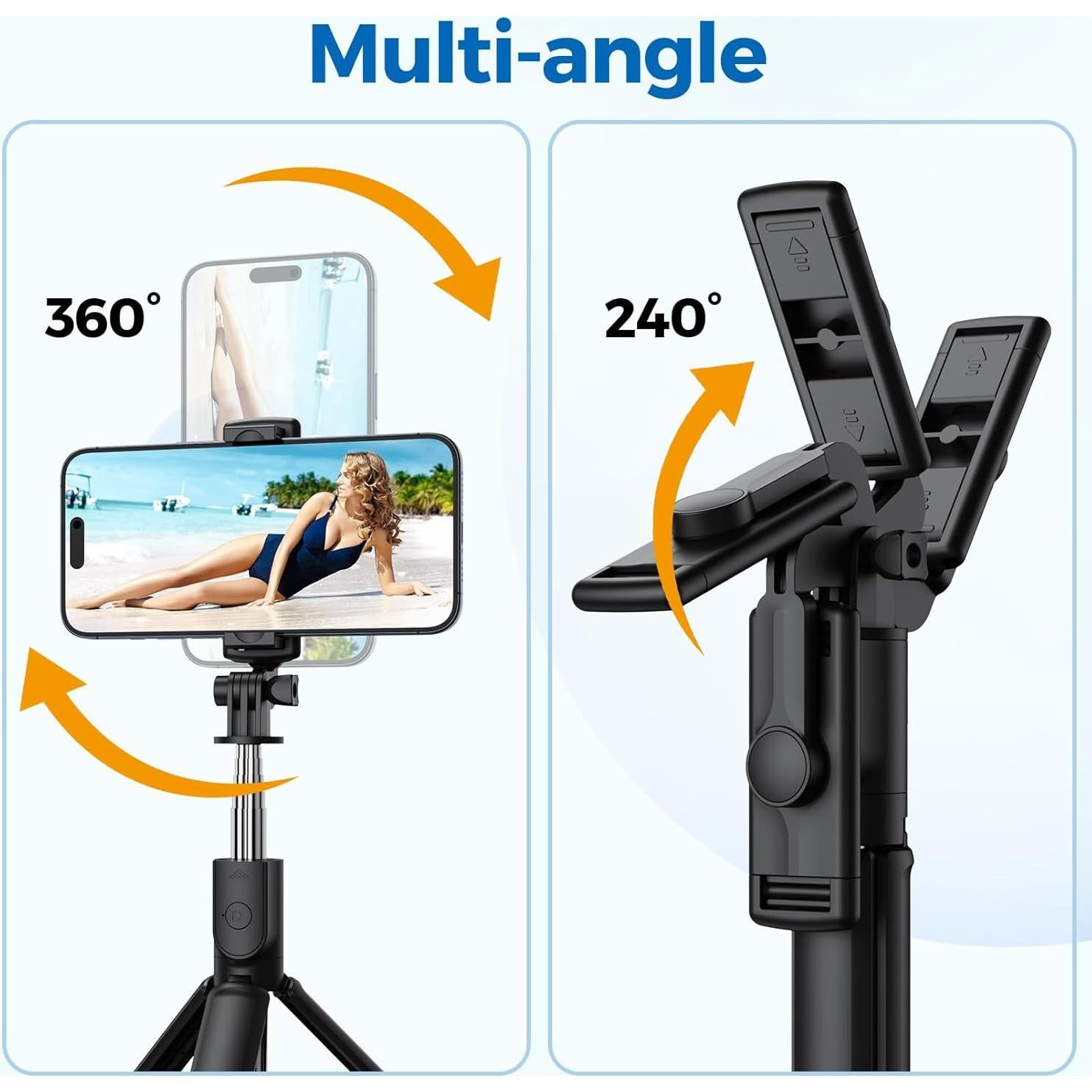 Trípode para Selfie KEITHY Negro Retráctil con Control Remoto