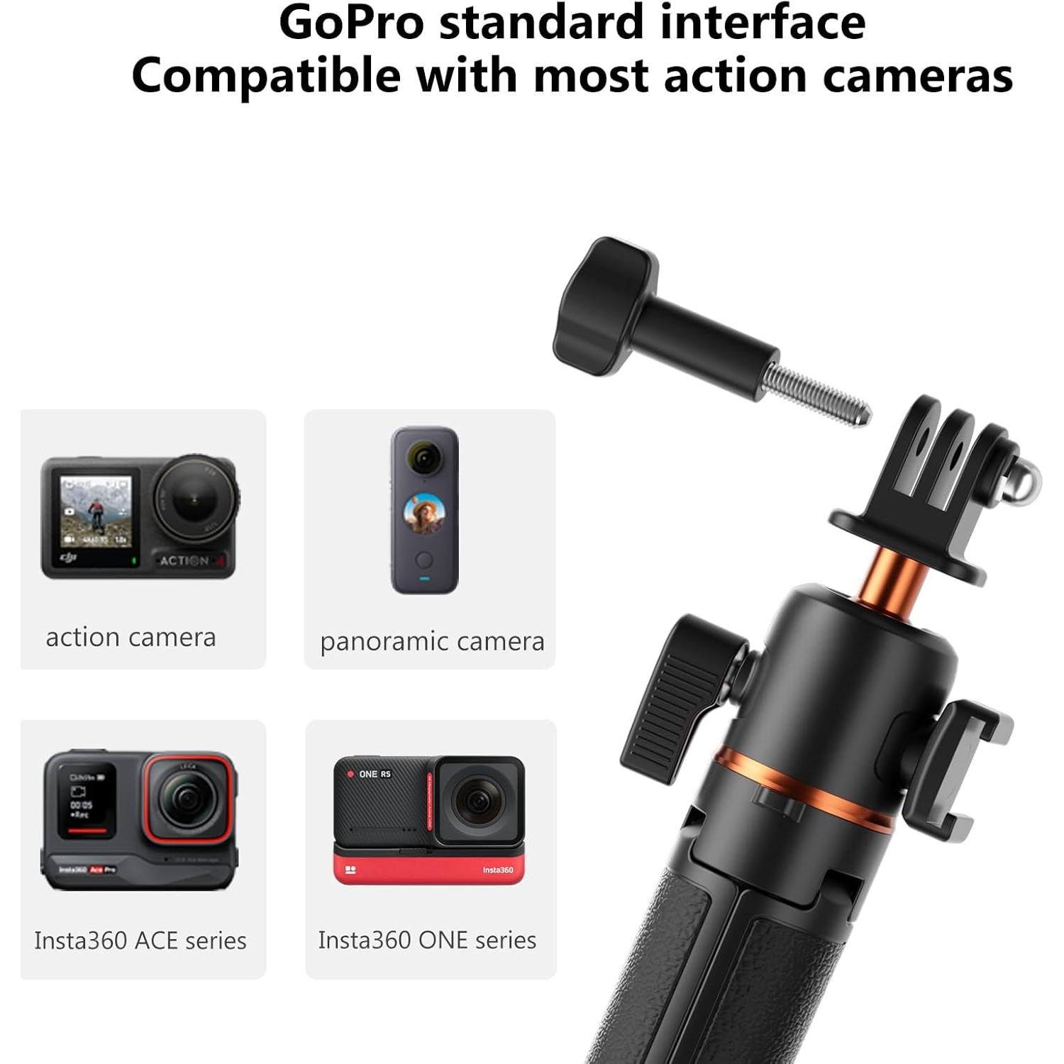 Trípode de Selfie VRIG TP-08S Ajustable 55 cm para GoPro y Smartphone