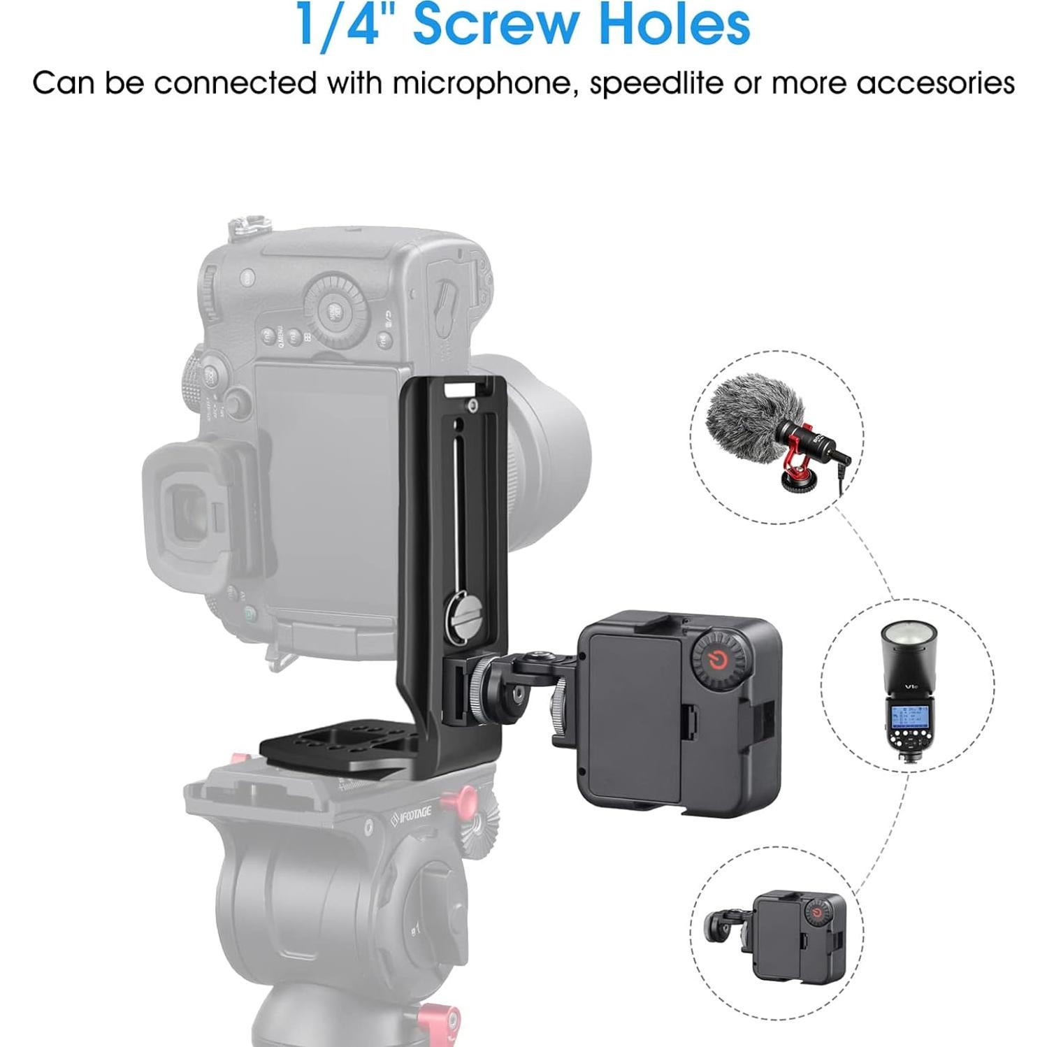 Soporte en L para cámara DSLR Vikii VE11 con liberación rápida