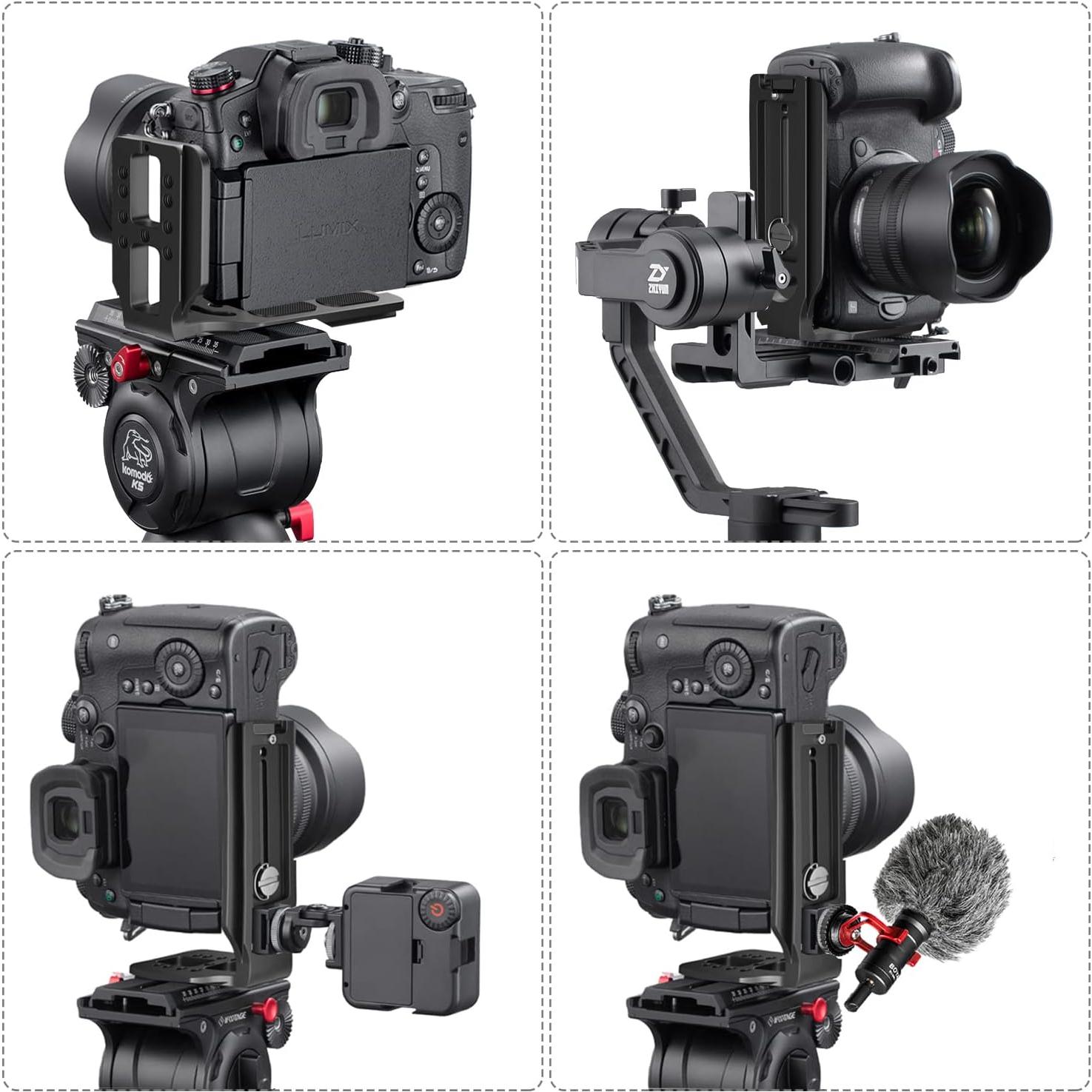 Soporte en L para cámara DSLR Vikii VE11 con liberación rápida