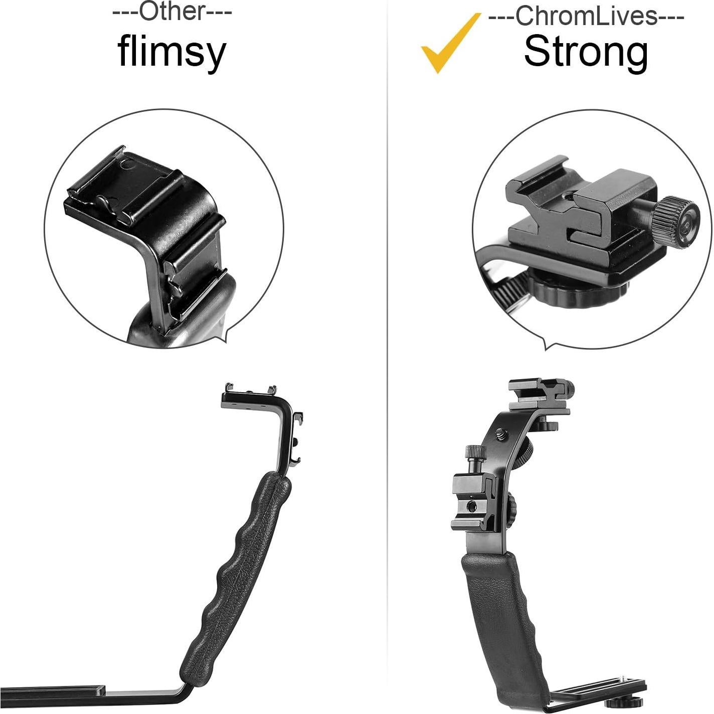 Soporte en L ChromLives para cámara DSLR con agarre acolchado