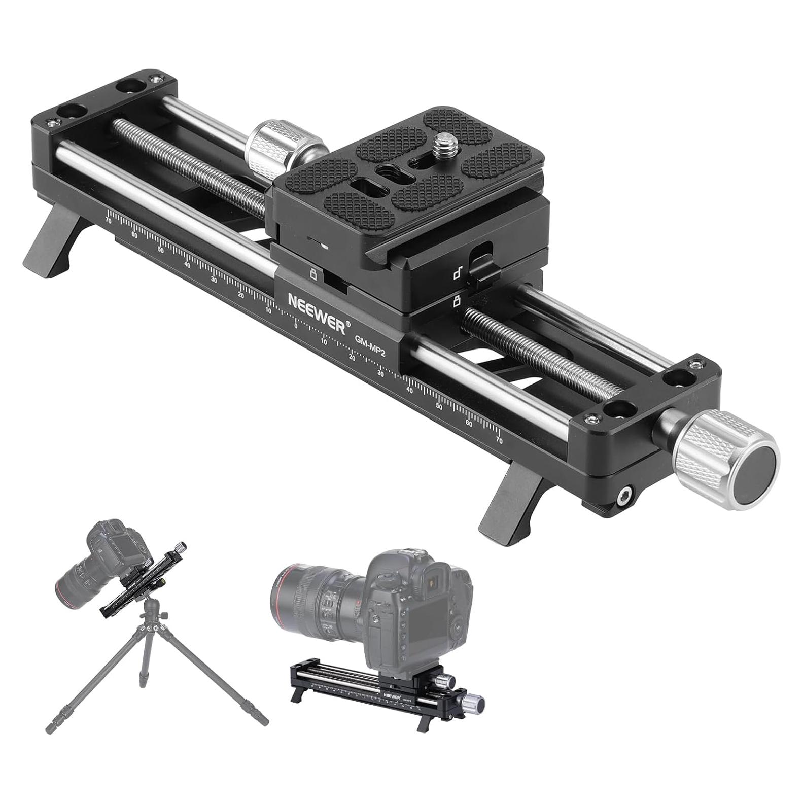 Riel de Enfoque Macro NEEWER GM-MP2 140mm con Rotación 360°