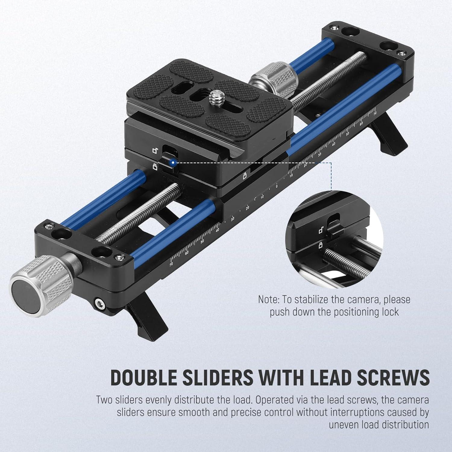 Riel de Enfoque Macro NEEWER GM-MP2 140mm con Rotación 360°