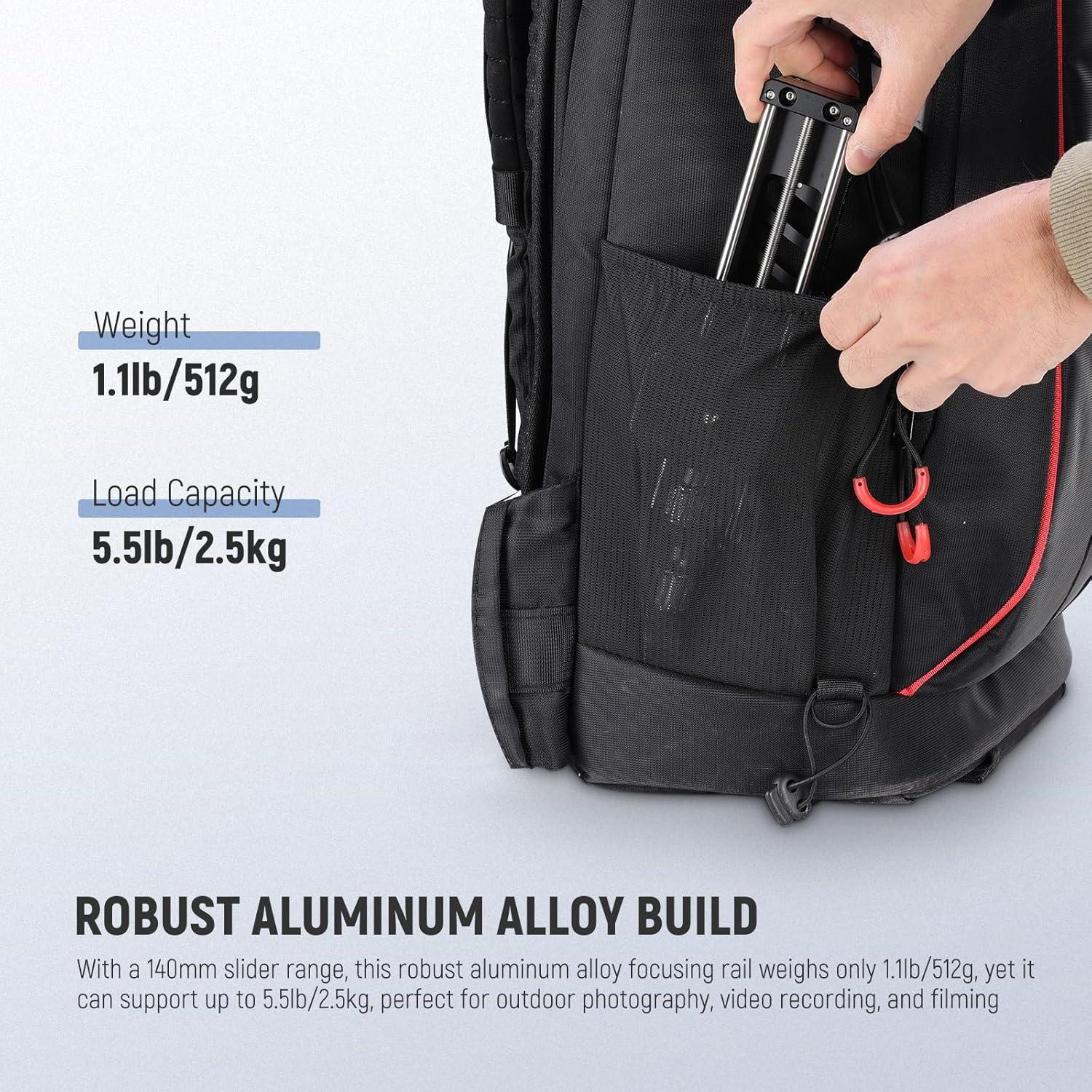 Riel de Enfoque Macro NEEWER GM-MP2 140mm con Rotación 360°