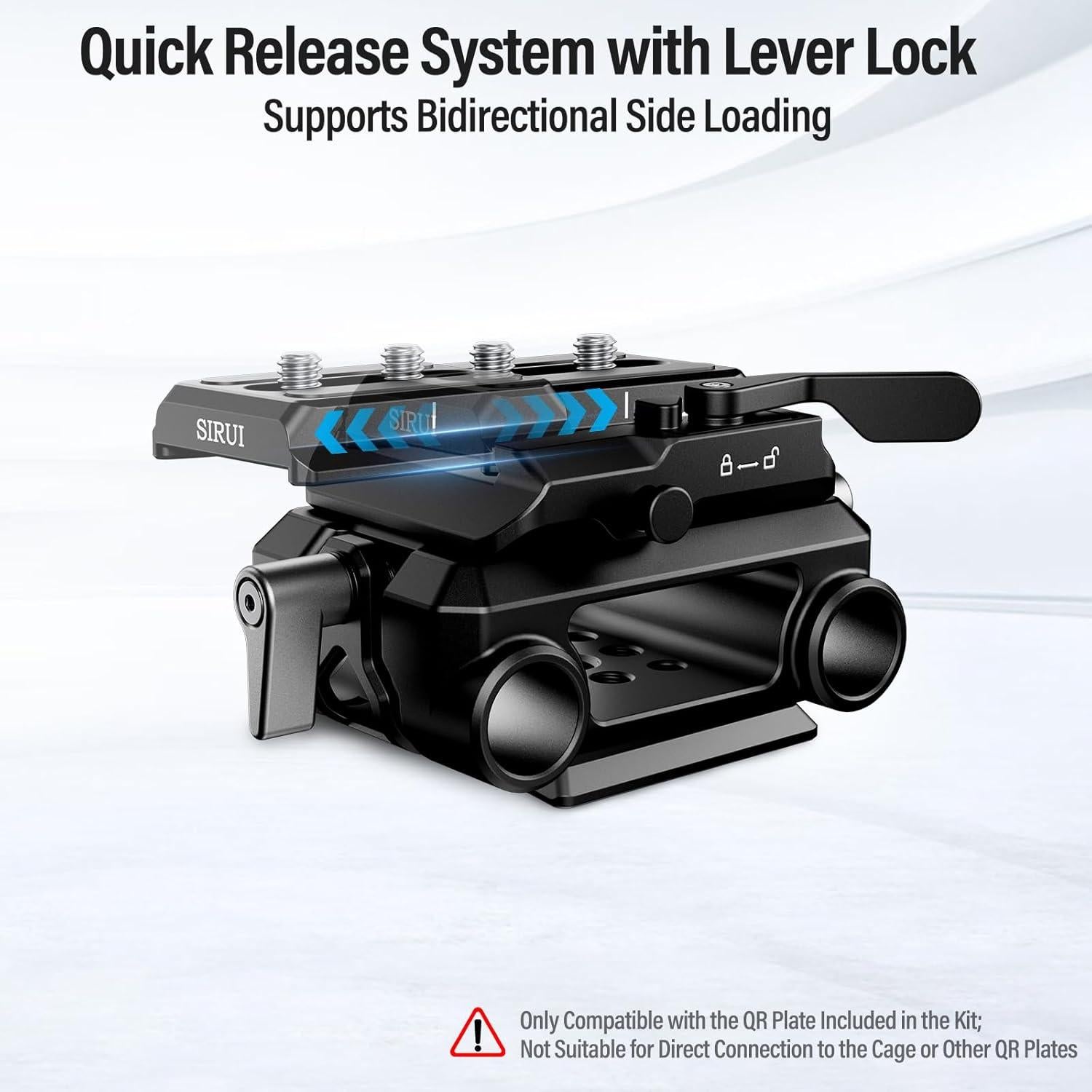 Base de Cámara SIRUI AM-QA-LR con Riel de 15mm y Placa QR