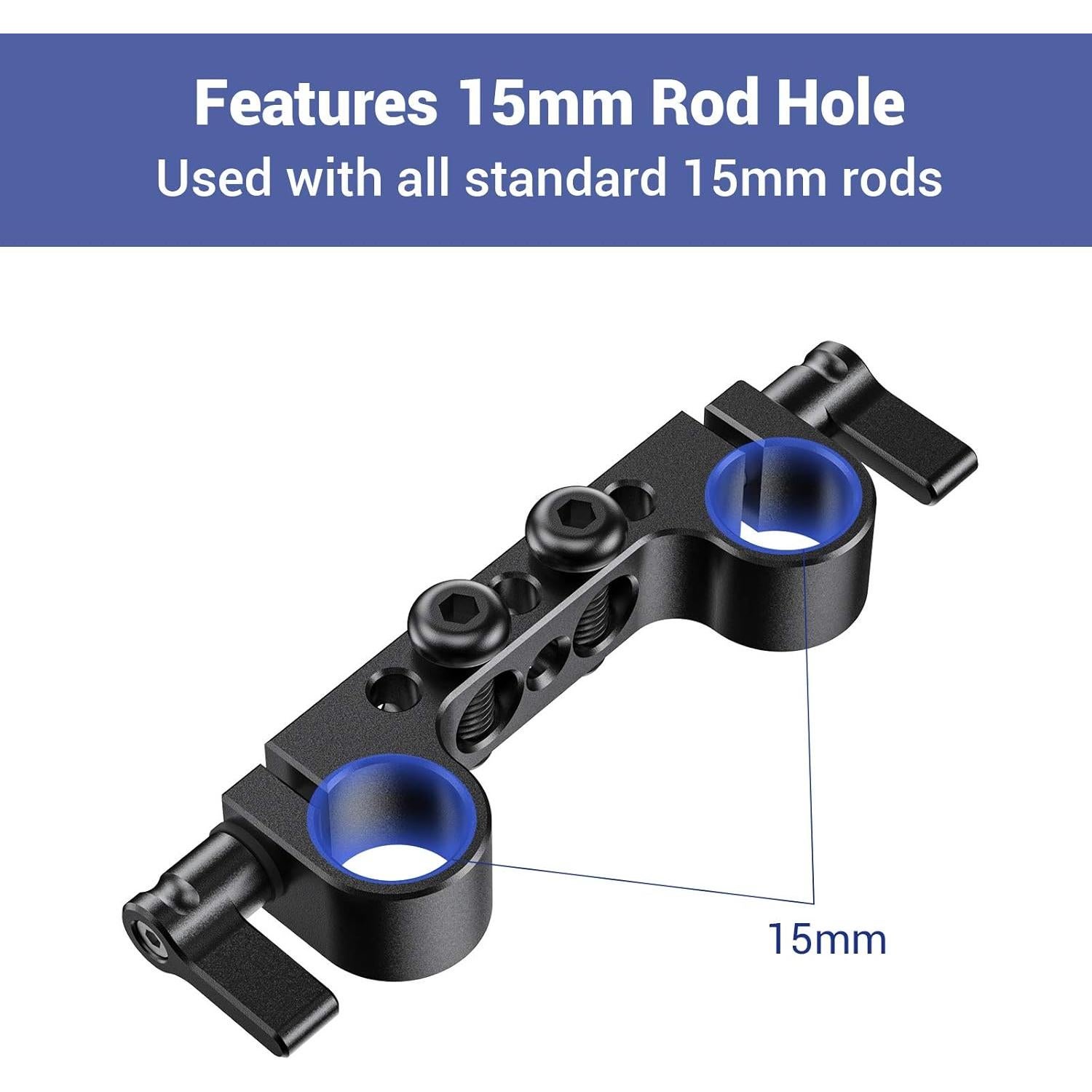 Abrazadera de Varilla 15mm SmallRig 2061 - Paquete de 2