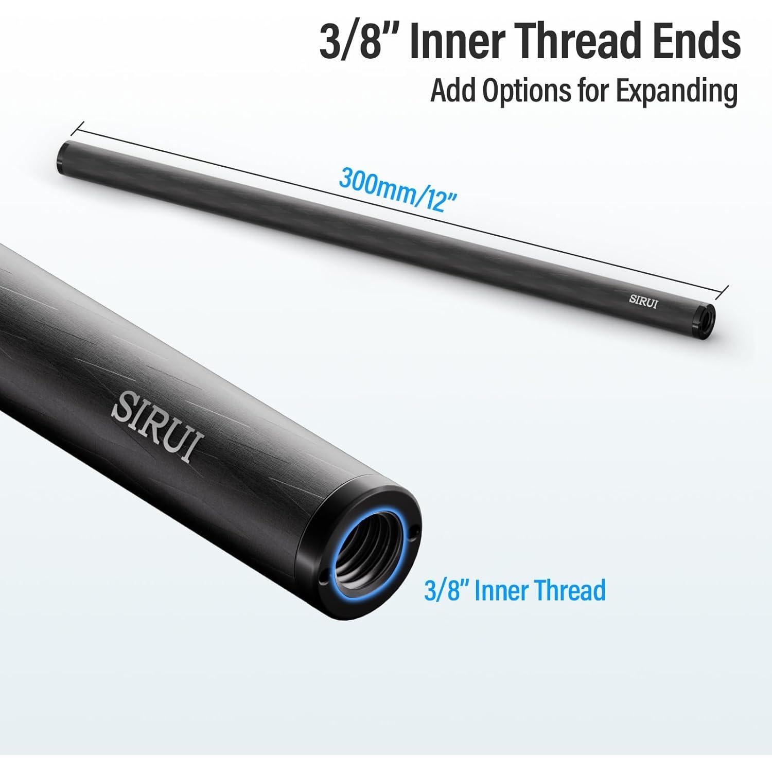 Varillas de Fibra de Carbono SIRUI 15mm 30cm Paquete de 2