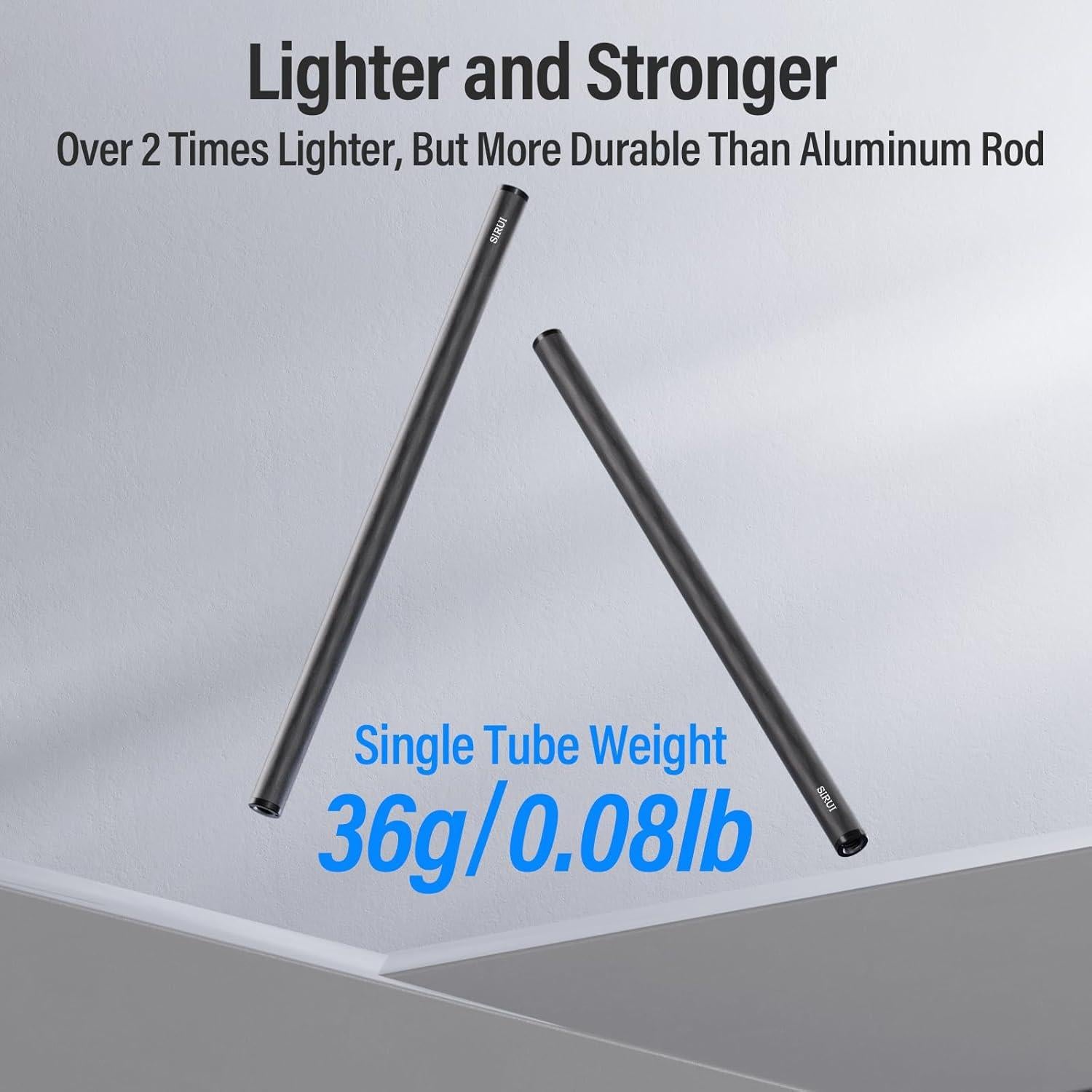 Varillas de Fibra de Carbono SIRUI 15mm 30cm Paquete de 2