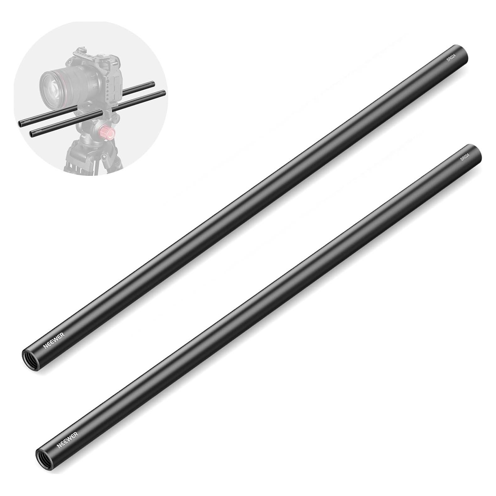 Varillas de Aluminio 15mm NEEWER 40cm 2 Paquete para Rig LWS