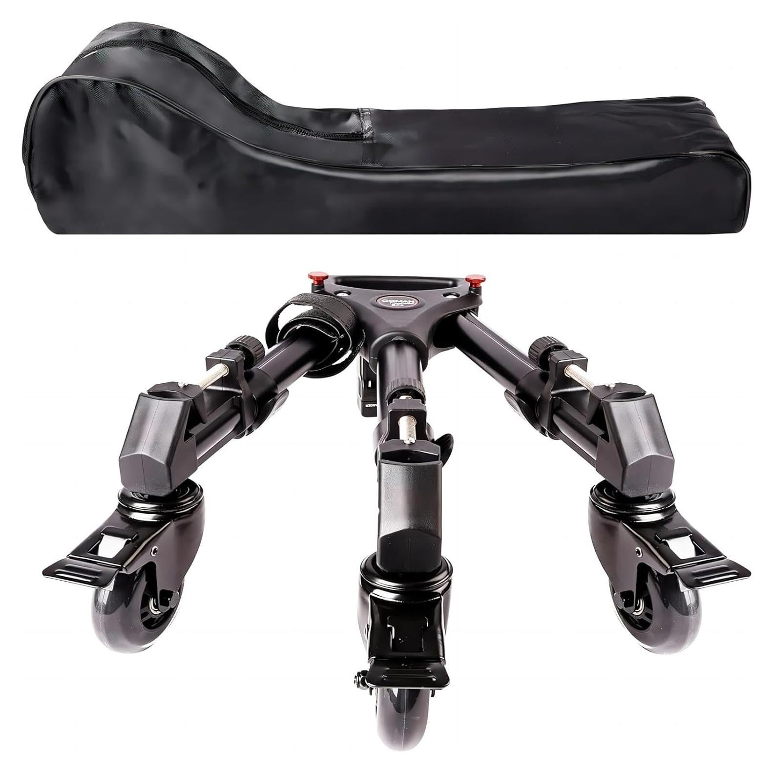 Dolly de trípode COMAN DF1 con ruedas de 7.62 cm y patas ajustables