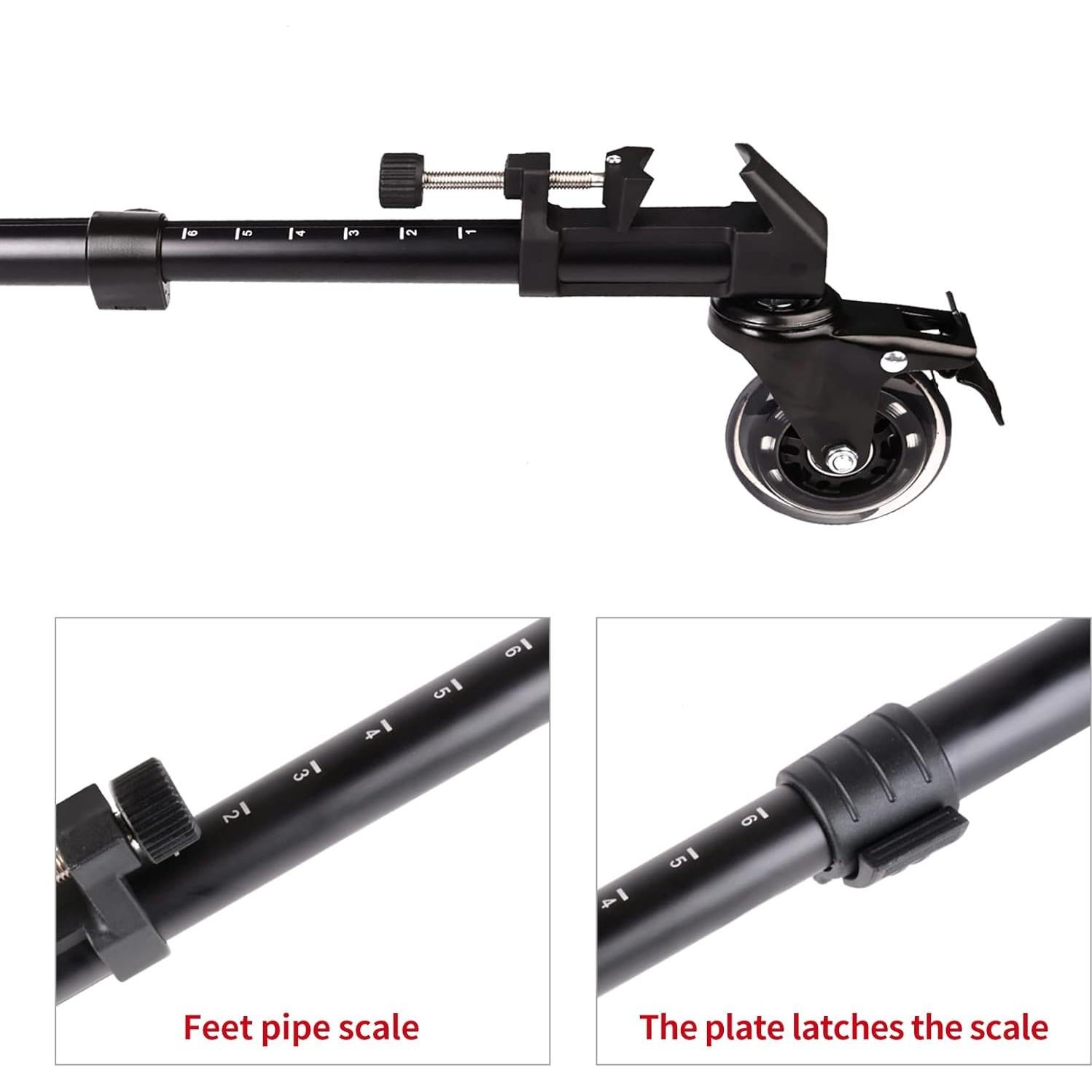 Dolly de trípode COMAN DF1 con ruedas de 7.62 cm y patas ajustables