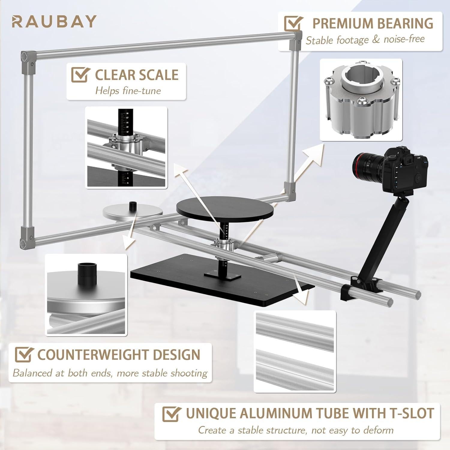 Plataforma Giratoria 360° RAUBAY Lite para Fotografía y Video