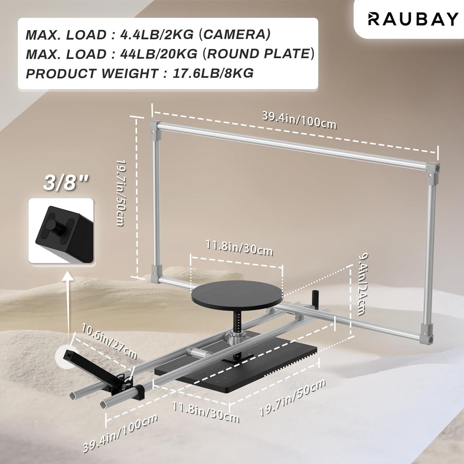 Plataforma Giratoria 360° RAUBAY Lite para Fotografía y Video