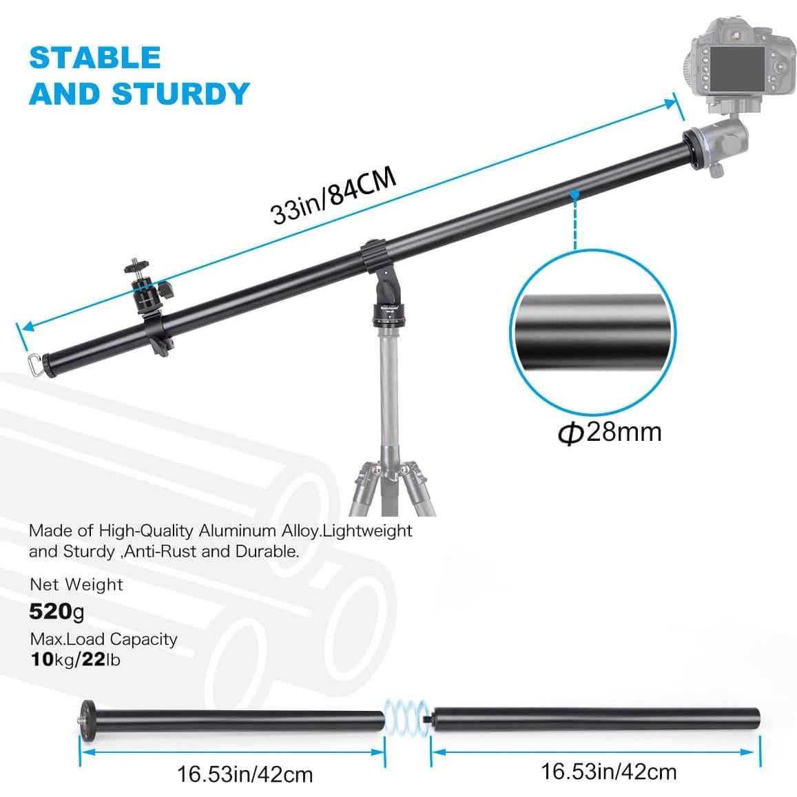 Brazo de Extensión de Trípode Koolehaoda VH-40 83.82 cm 22 lbs