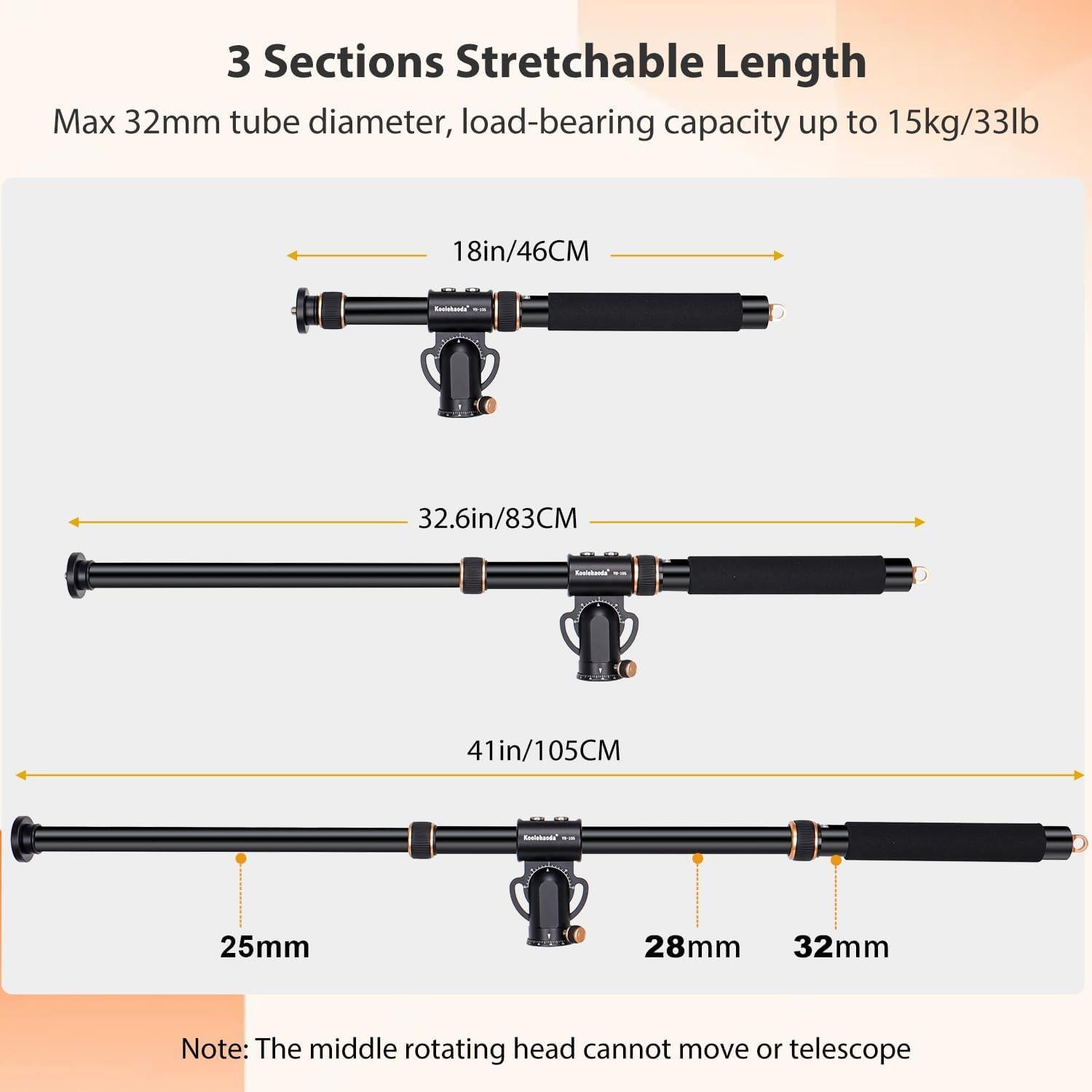 Brazo de Extensión de Trípode Koolehaoda VH-105 104 cm Ajustable