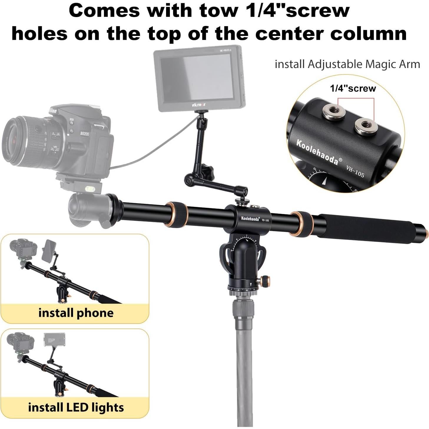 Brazo de Extensión de Trípode Koolehaoda VH-105 104 cm Ajustable