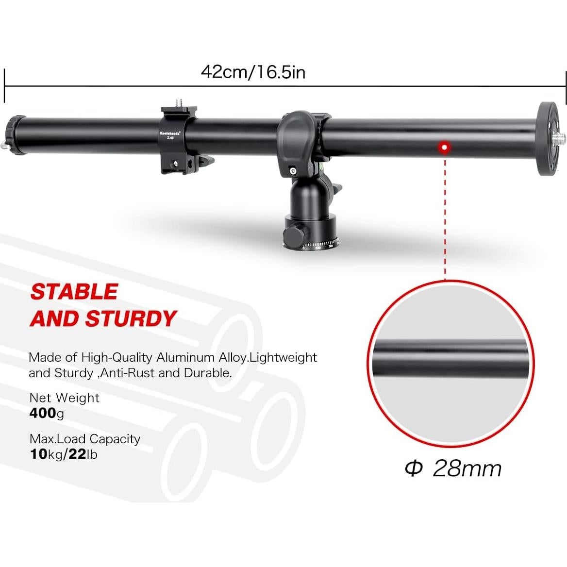 Brazo de Extensión de Trípode Koolehaoda 42cm 10kg