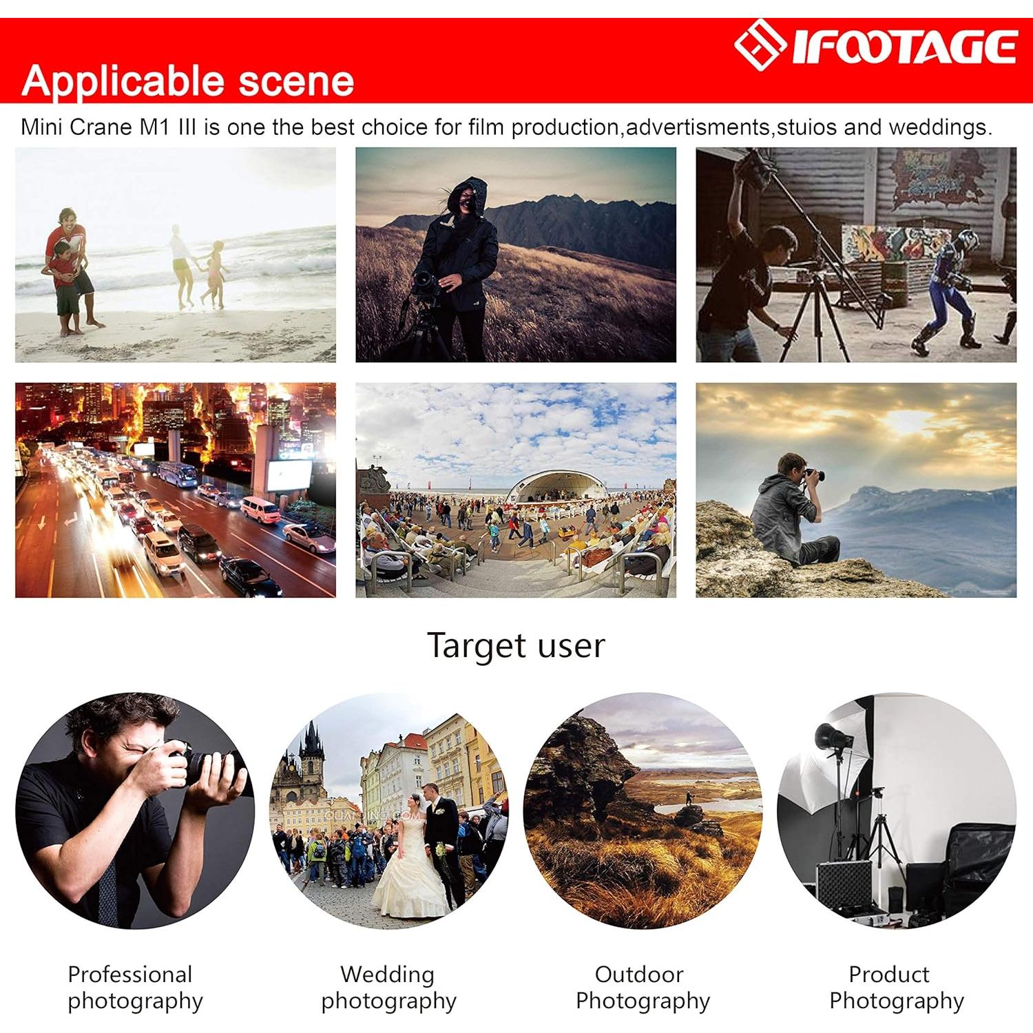 Grúa Mini IFOOTAGE M1 III de Fibra de Carbono 215.9 cm