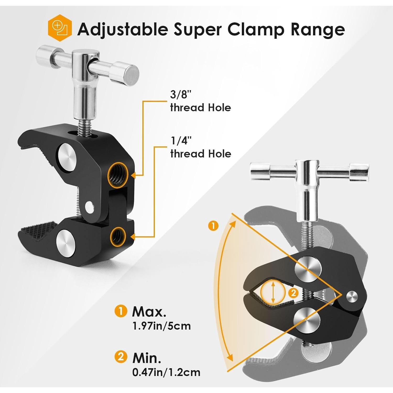 Brazo Mágico TARION 28cm Articulado con Abrazadera 1/4" y 3/8"