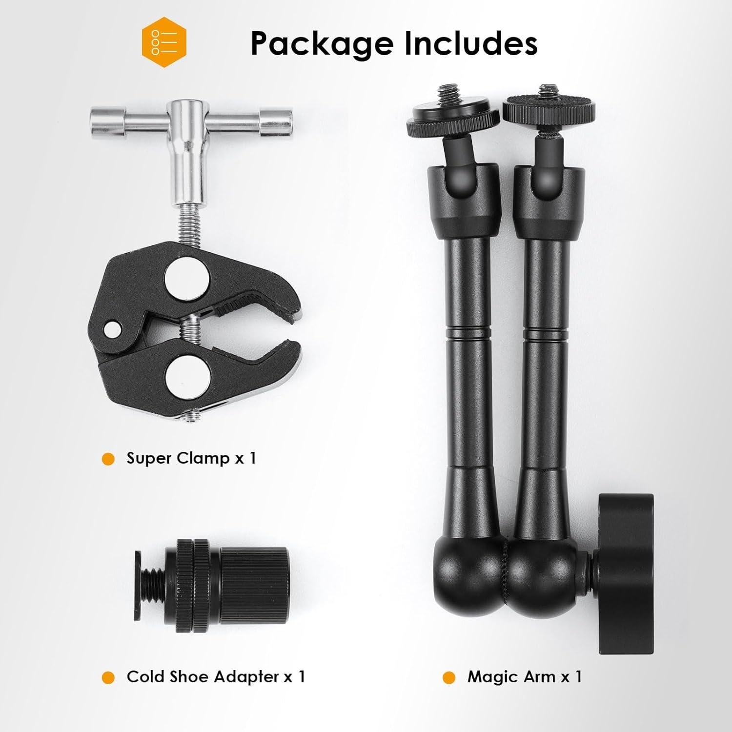 Brazo Mágico TARION 28cm Articulado con Abrazadera 1/4" y 3/8"