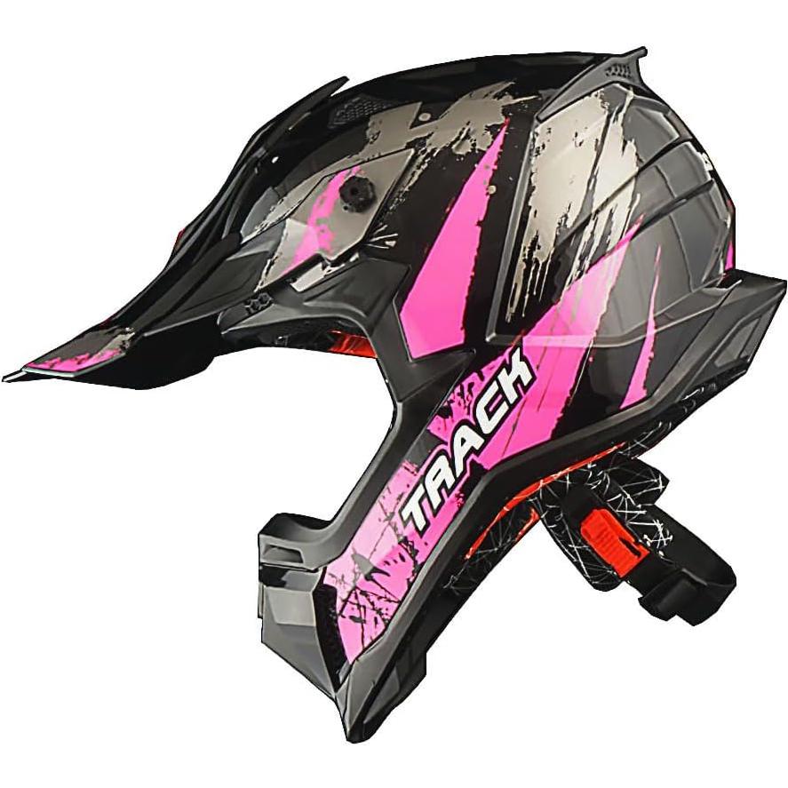 Casco de Motocross 1Storm JH601 Mediano Negro + Gafas y Guantes