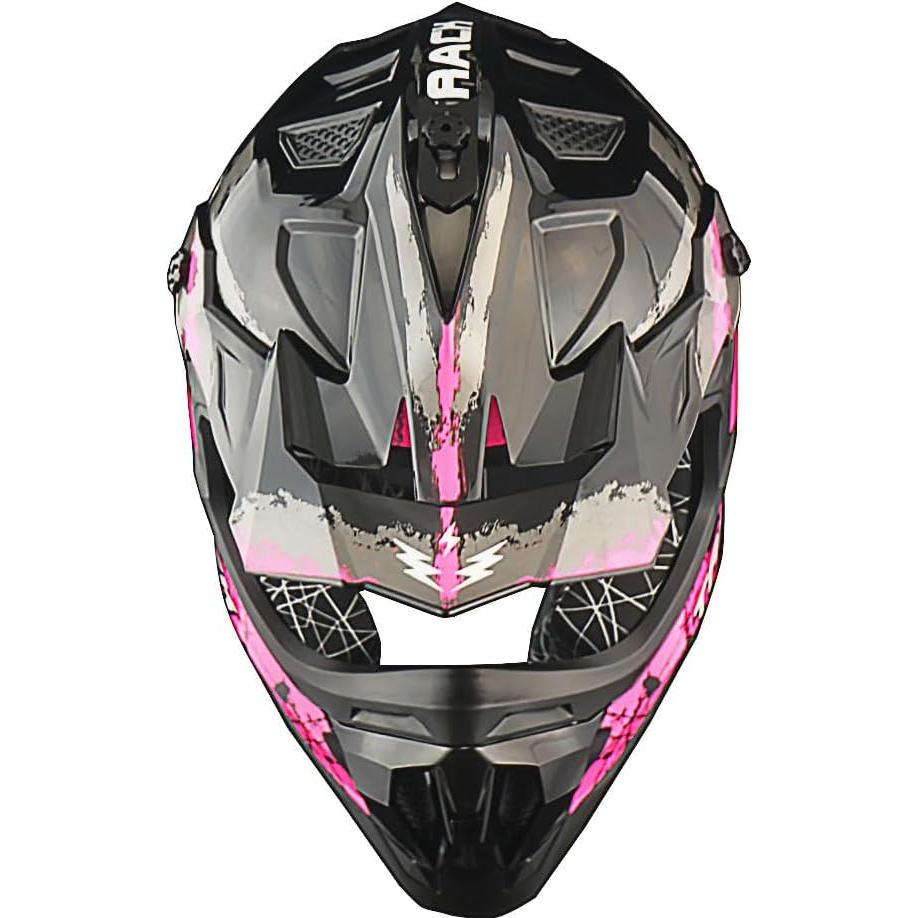 Casco de Motocross 1Storm JH601 Mediano Negro + Gafas y Guantes